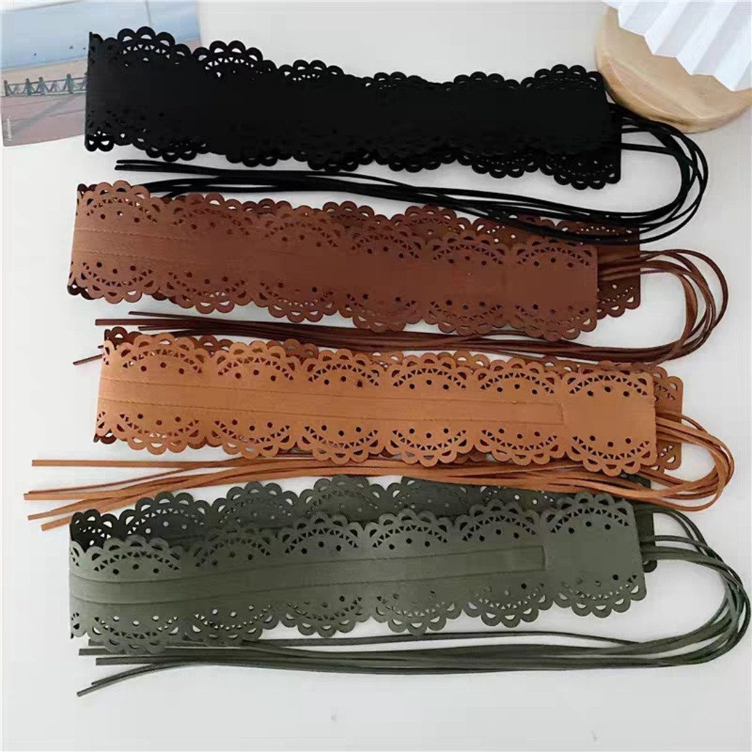 Bwecuy Hüftgürtel Damen Boho gürtel, Taillengürtel, Bindgürtel, Breiter Taillengürtel – Bild 3 von 5