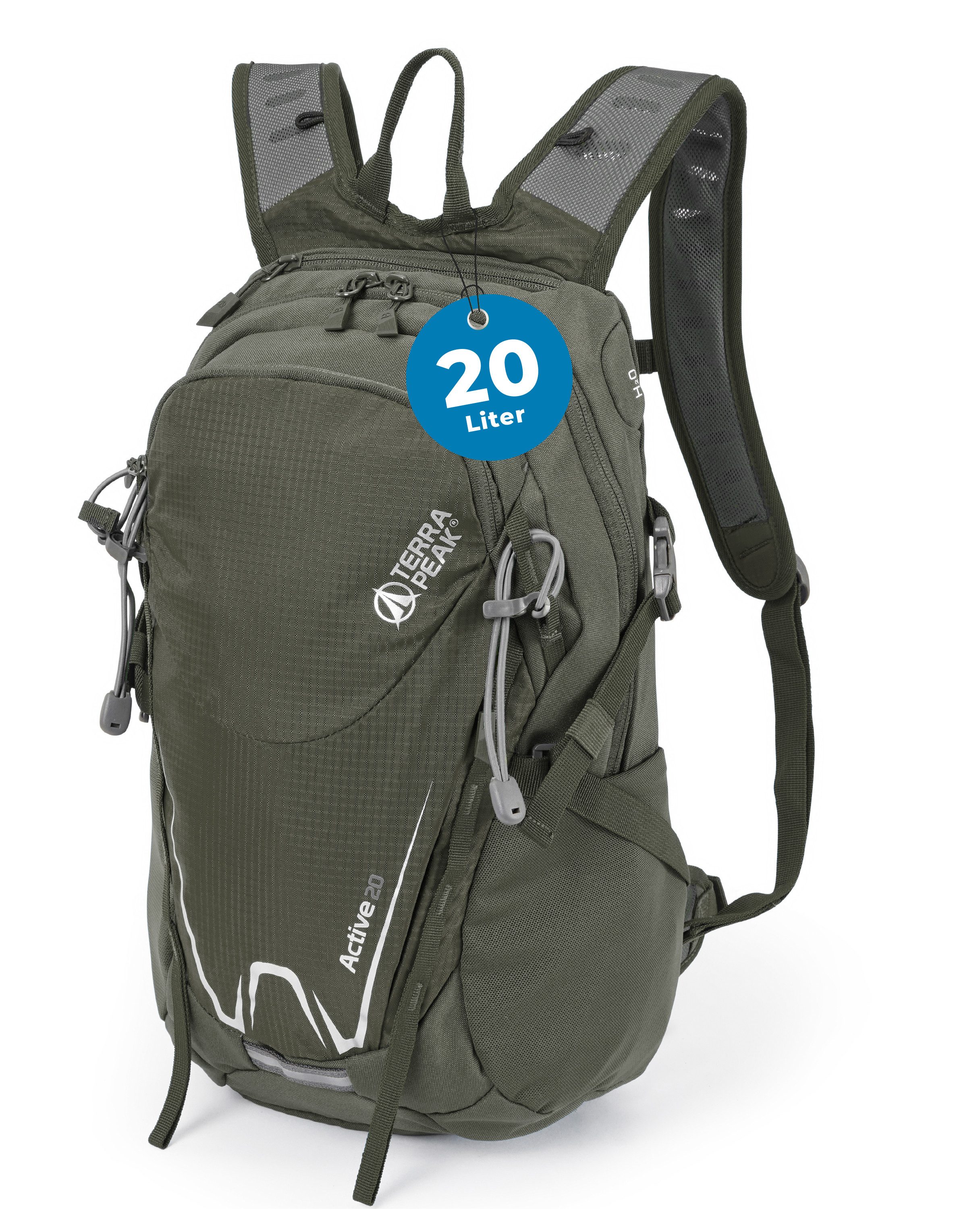 Terra Peak Sportrucksack Active 20, 20L klein mit YKK Reißverschluss Trekkingrucksack mit Hüftgurt