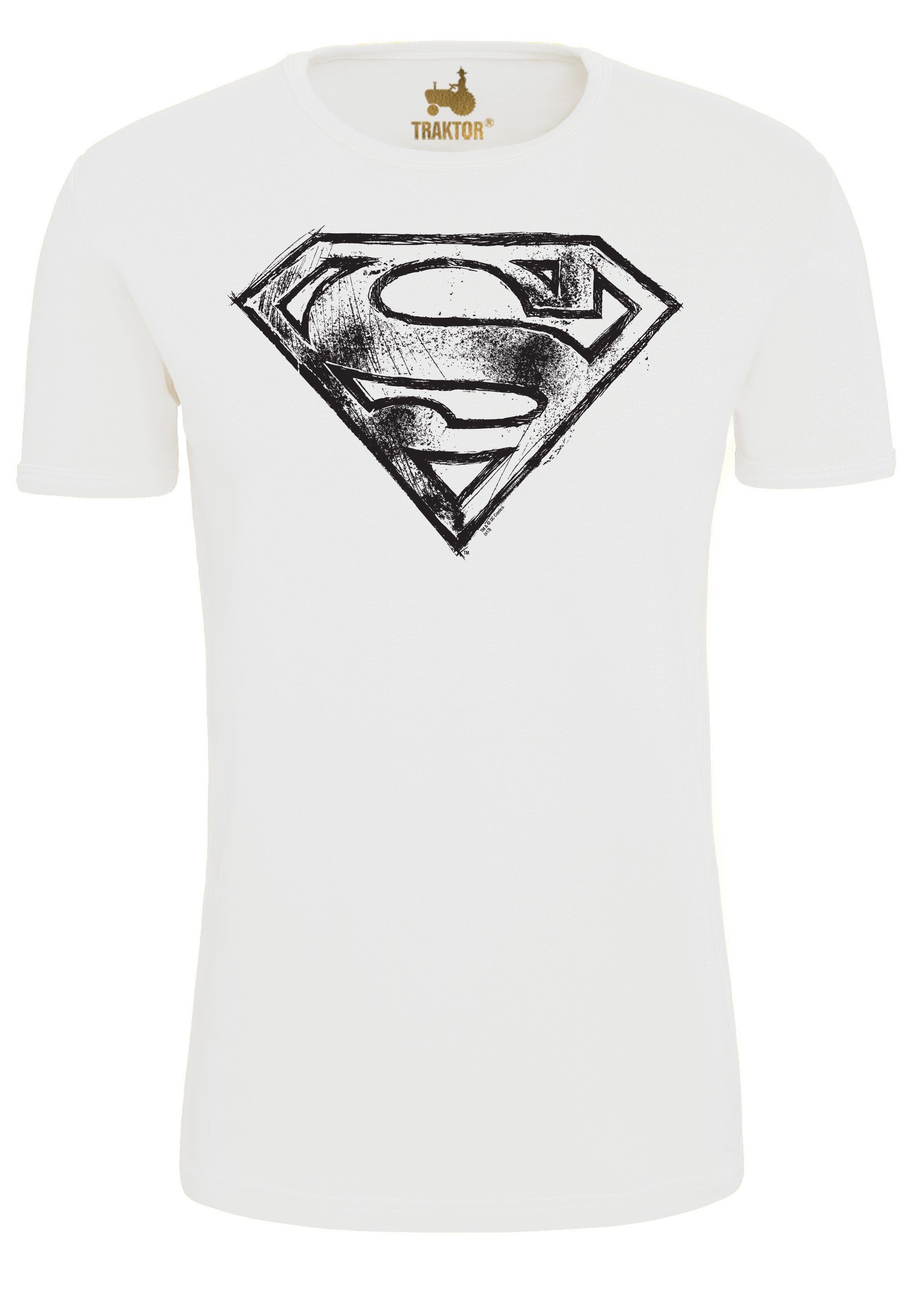 LOGOSHIRT T-Shirt Superman Logo - Scribble mit trendigem Superhelden-Print