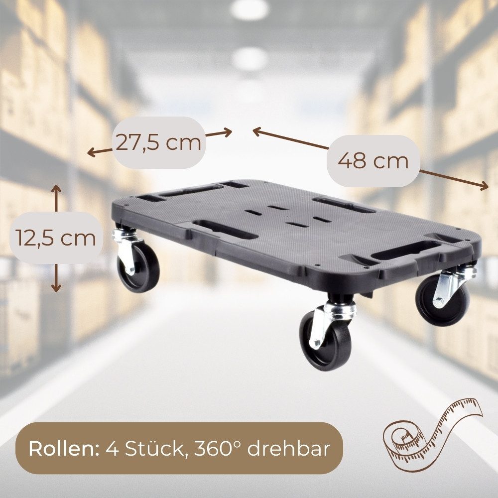 GarPet Transportroller Transportroller Rollbrett Werkstatt Transportrollen Möbelrollen Eckig