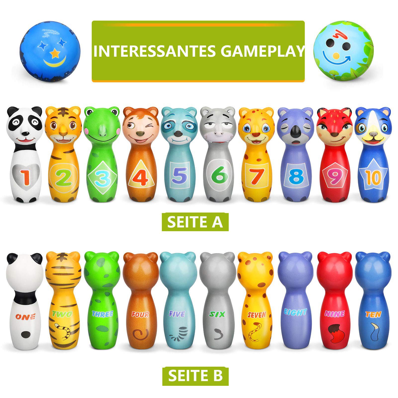 CLTYQ Outdoor-Spielzeug 12 Stück Bowling Set, günstig online kaufen