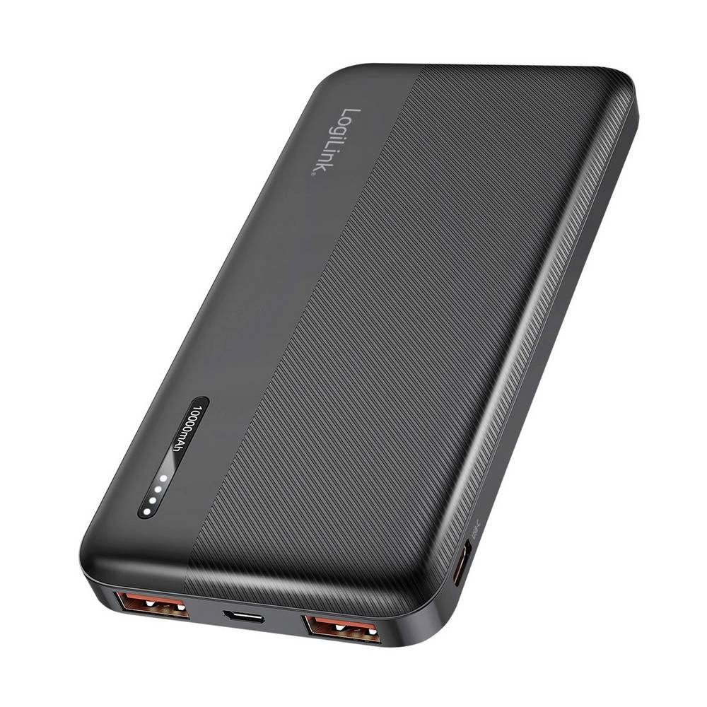 LogiLink PA0372 Powerbank 10000 mAh Fast Charge Li-Ion Schwarz Statusanzeige Powerbank