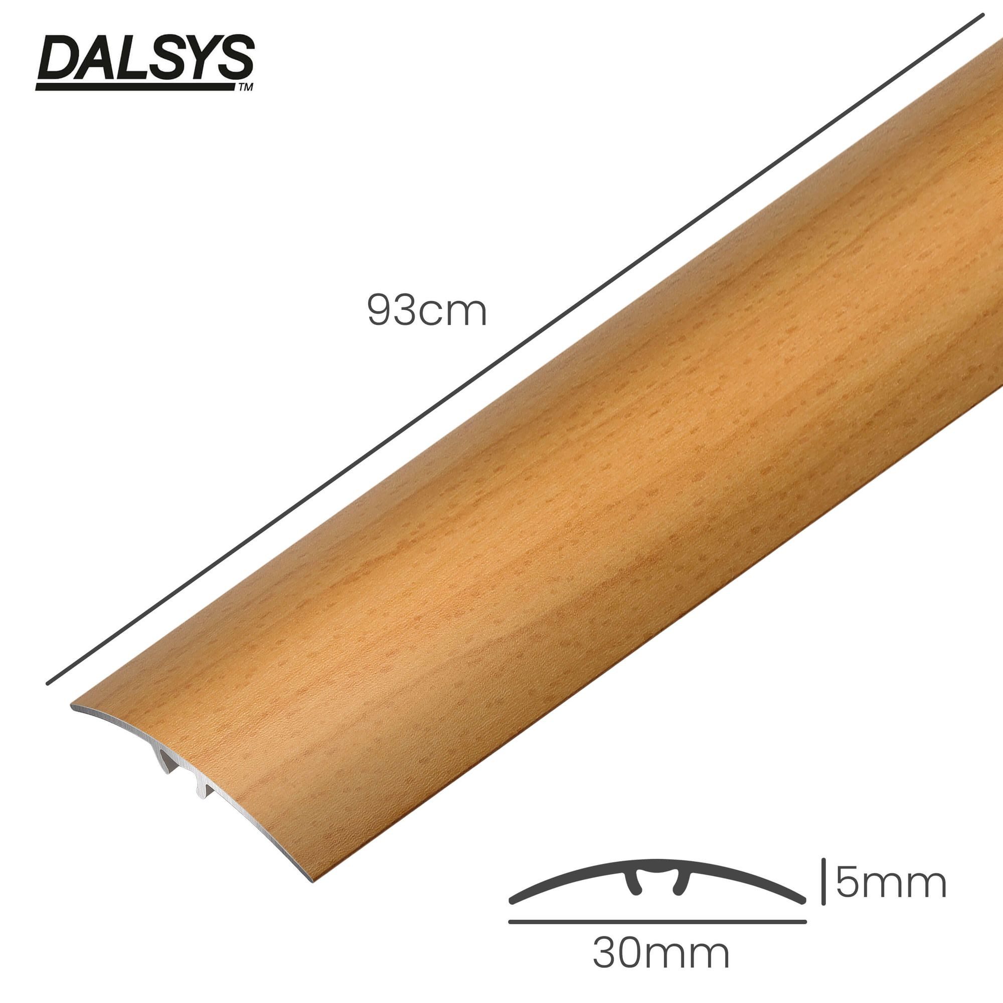 Dalsys Übergangsprofil selbstklebend, zum Stecken und verbinden (93cm x 30mm in der Farbe Buche, 1-St), aus Aluminium, Boden Übergangsleiste Höhenausgleich