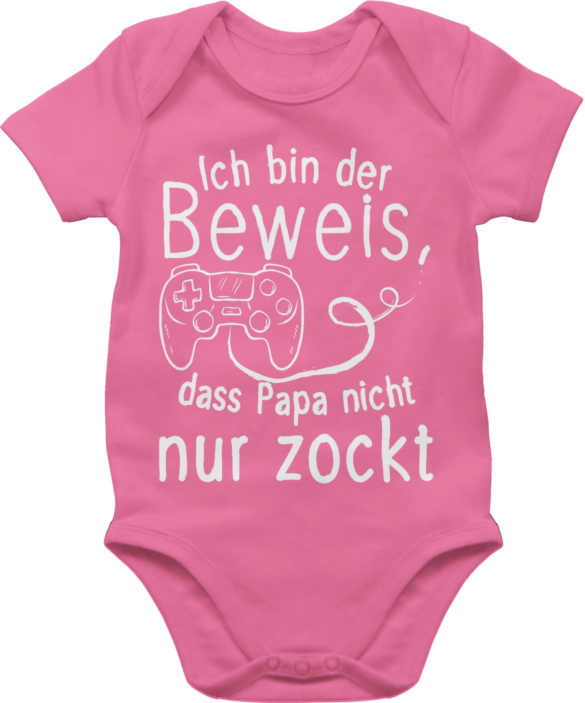 1 Ich weiß Shirtbody dass Geschenk Baby Vatertag Shirtracer Beweis, nur bin Papa Pink der nicht zockt