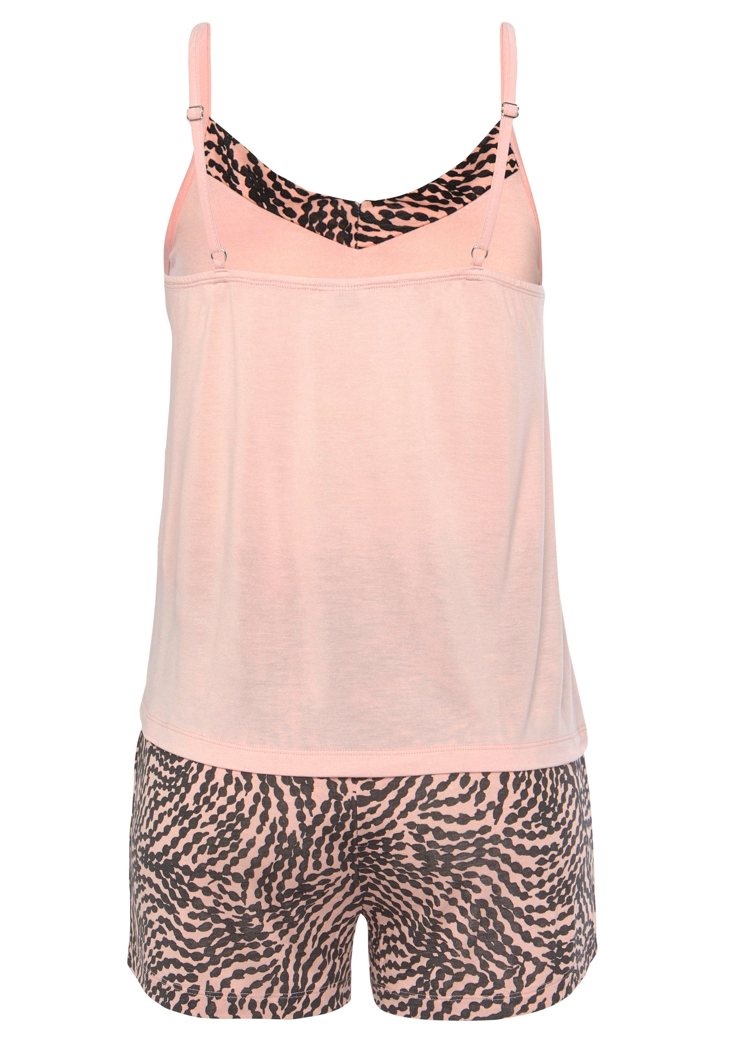 LASCANA Shorty (Set, 2 tlg) mit gemusterten Details