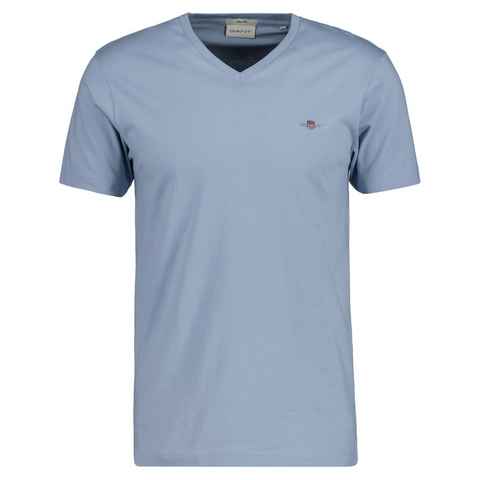 Gant T-Shirt Herren T-Shirt V-Neck, Slim Fit - SLIM SHIELD