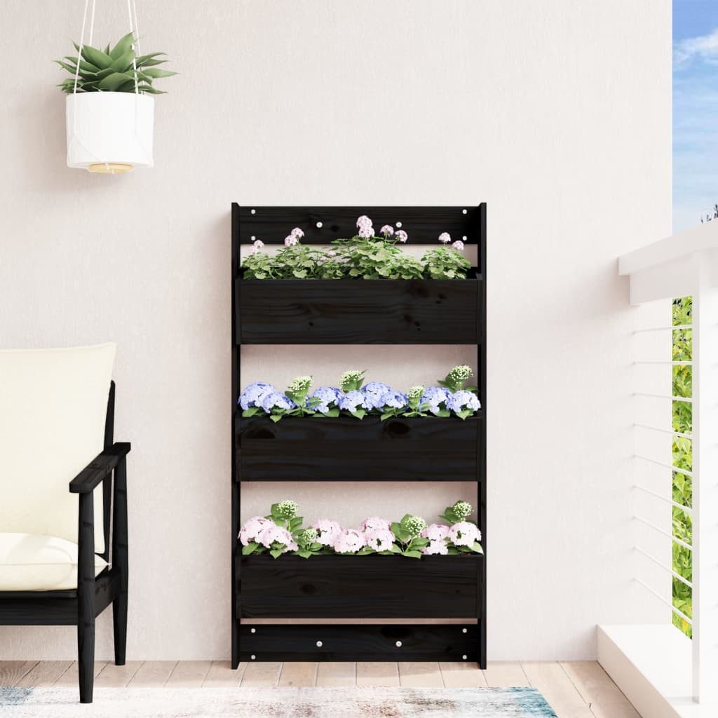 vidaXL Blumentopf Wand-Pflanzkübel 3 Fächer 60x18,5x110 günstig online kaufen