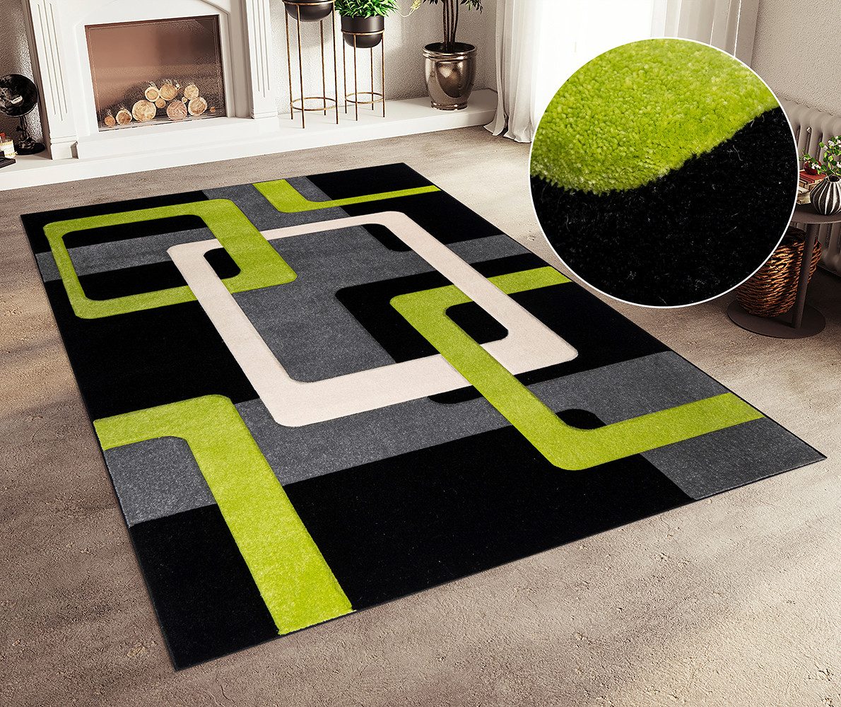 my home Teppich Maxim, rechteckig, Höhe: 13 mm, Hoch-Tief-Effekt, Kurzflor, günstig online kaufen