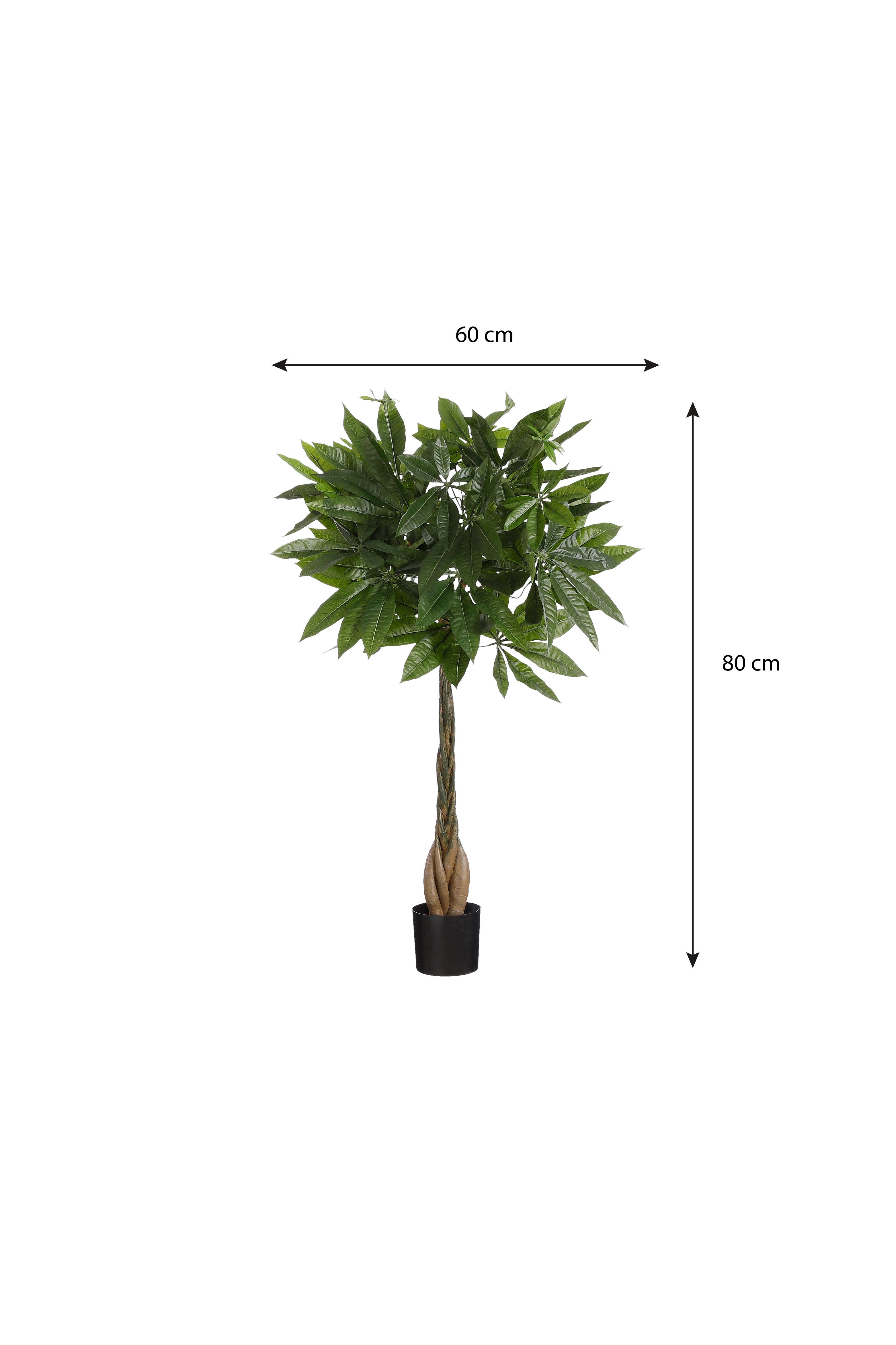 Kunstpflanze Mica Decorations Pachira in Topf gruen - h80xd60cm, Mica Decorations, Höhe 80 cm