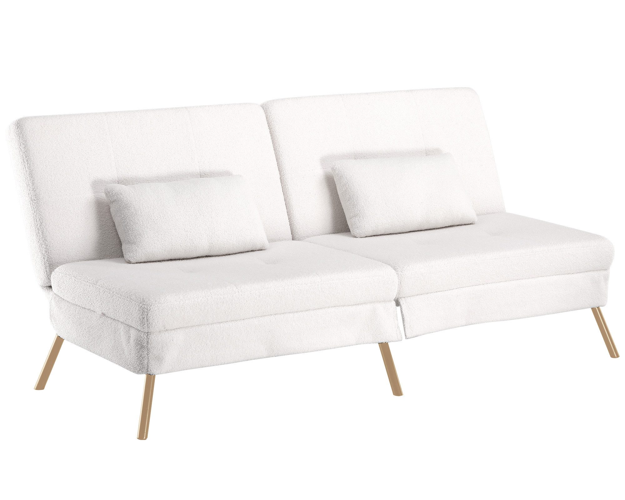 LANTRO JS Klappsofa Mit Schlaffunktion - Platzsparende Couch Für Kleine Räume In Beige