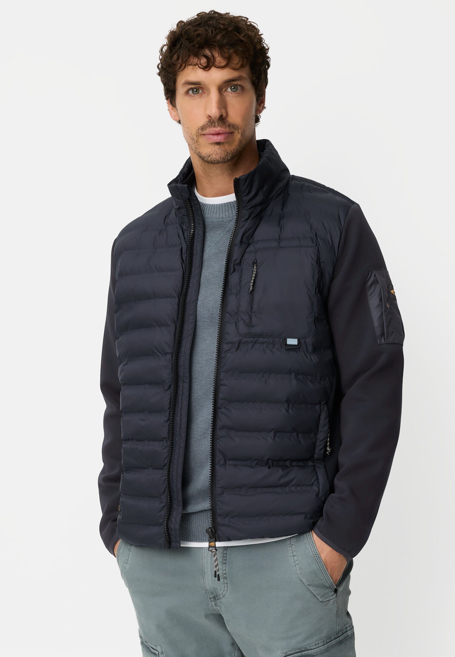 camel active Blouson mit Stehkragen Langarm Stehkragen Markenlogo