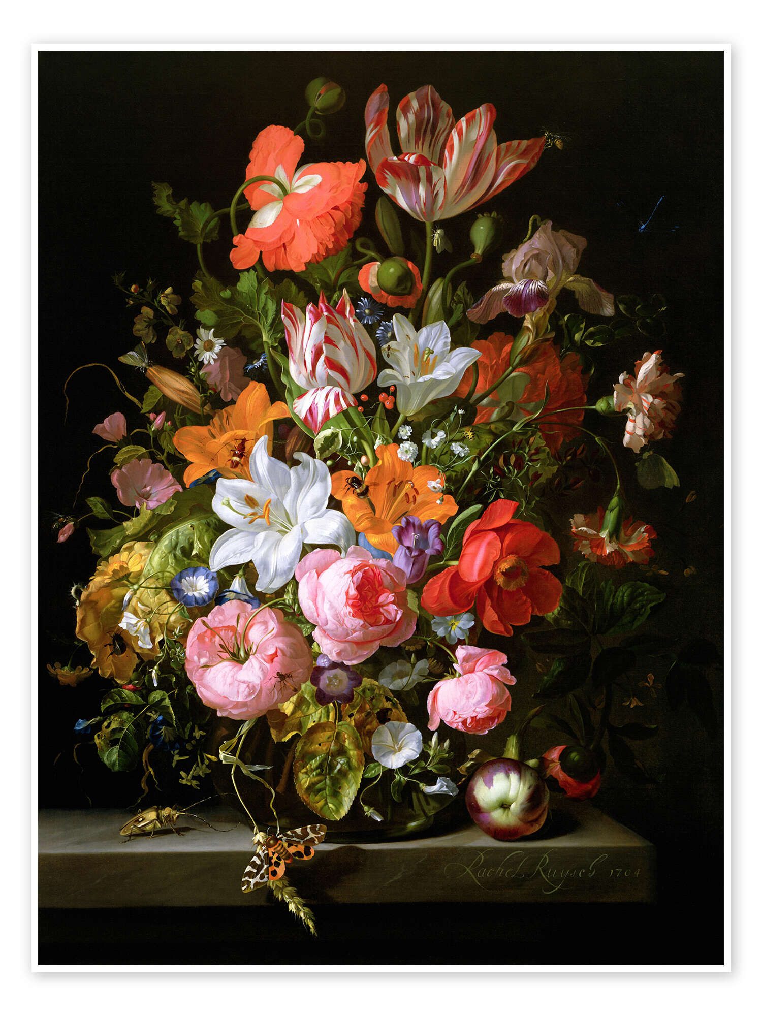 Posterlounge Wandbild Stillleben mit Rosen, Rachel Ruysch, erhältlich als Poster, Leinwandbild, Wandsticker oder Acrylglasbild