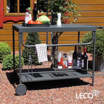 Leco Grillablagetisch, 100x48x73 cm, mit Rollen und Zubehör