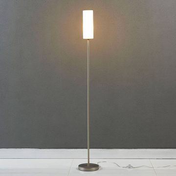 Lindby Stehlampe Vinsta, Leuchtmittel nicht inklusive, Modern, Glas, Metall, opalweiß, nickel satiniert, 1 flammig, E27