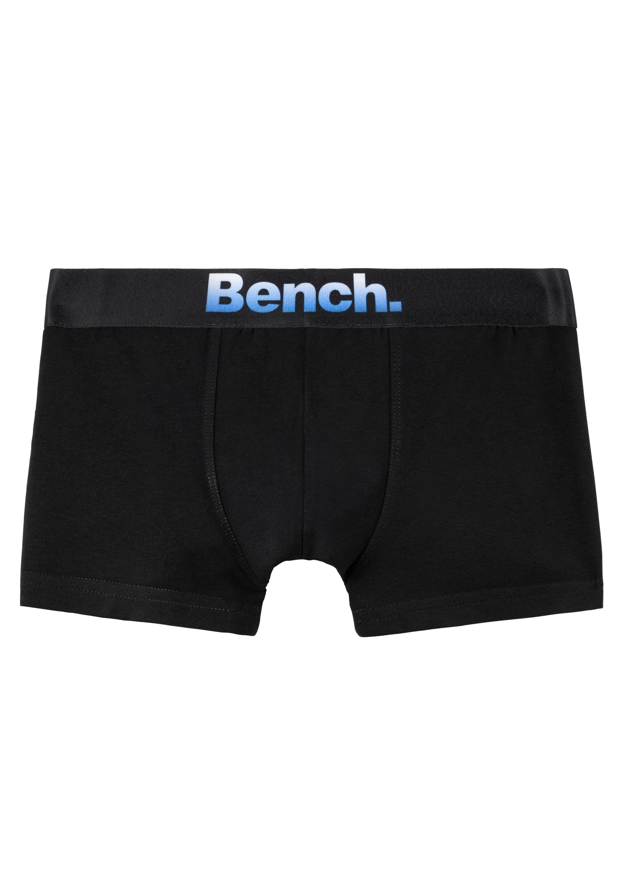 Bench. schwarz 3-St) Markenlogo Boxer für grau-meliert, mit vorn Jungen (Packung, anthrazit,