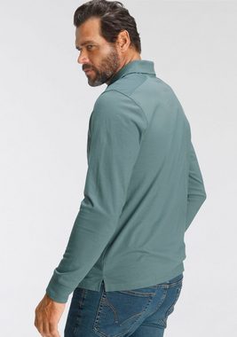 Man's World Langarm-Poloshirt mit aufwendigem Front- Print