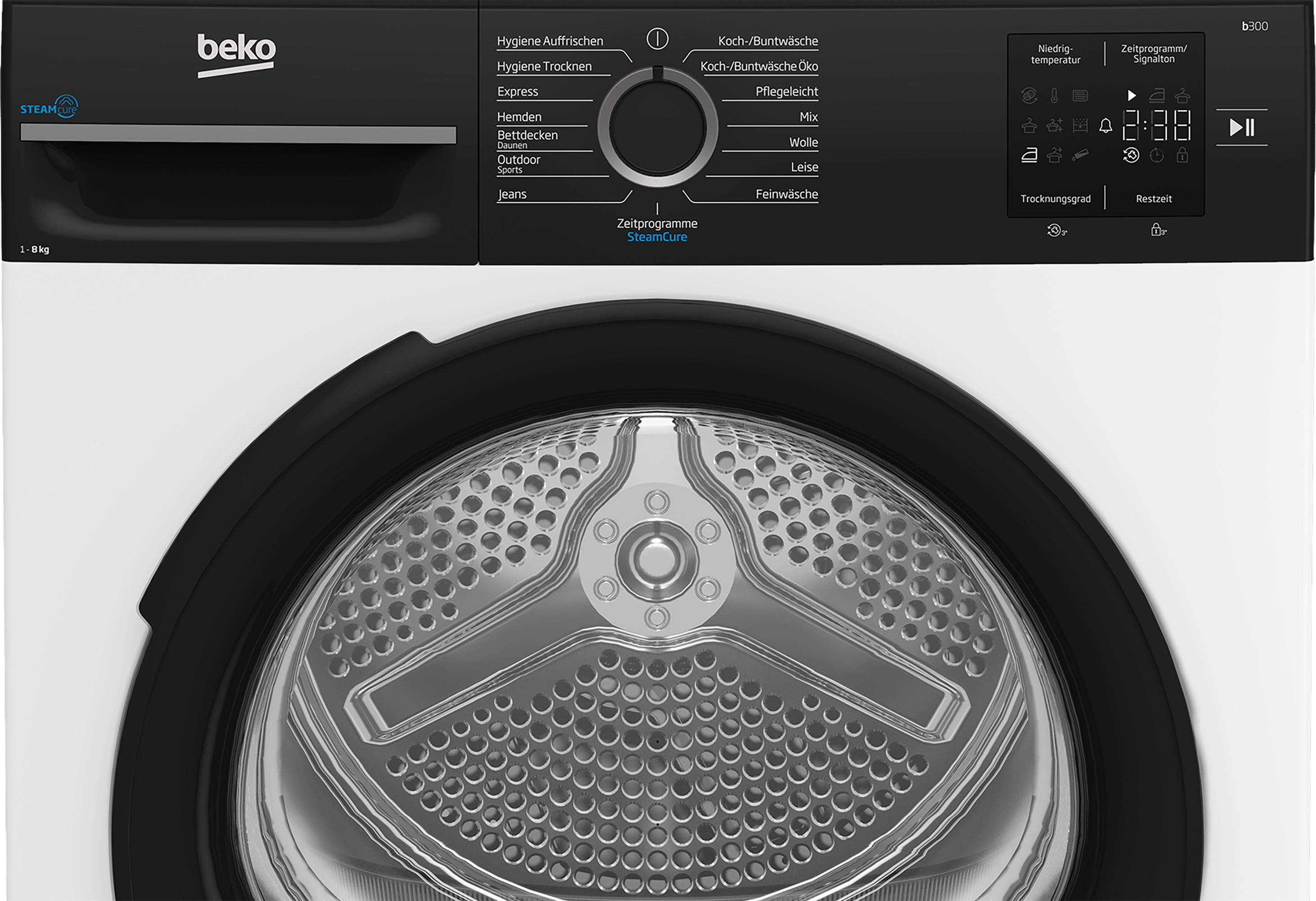 BEKO Wärmepumpentrockner BM3T38240W, AquaWave Schontrommel & 8 kg – sanft trocknen für die ganze Familie – Bild 5 von 5