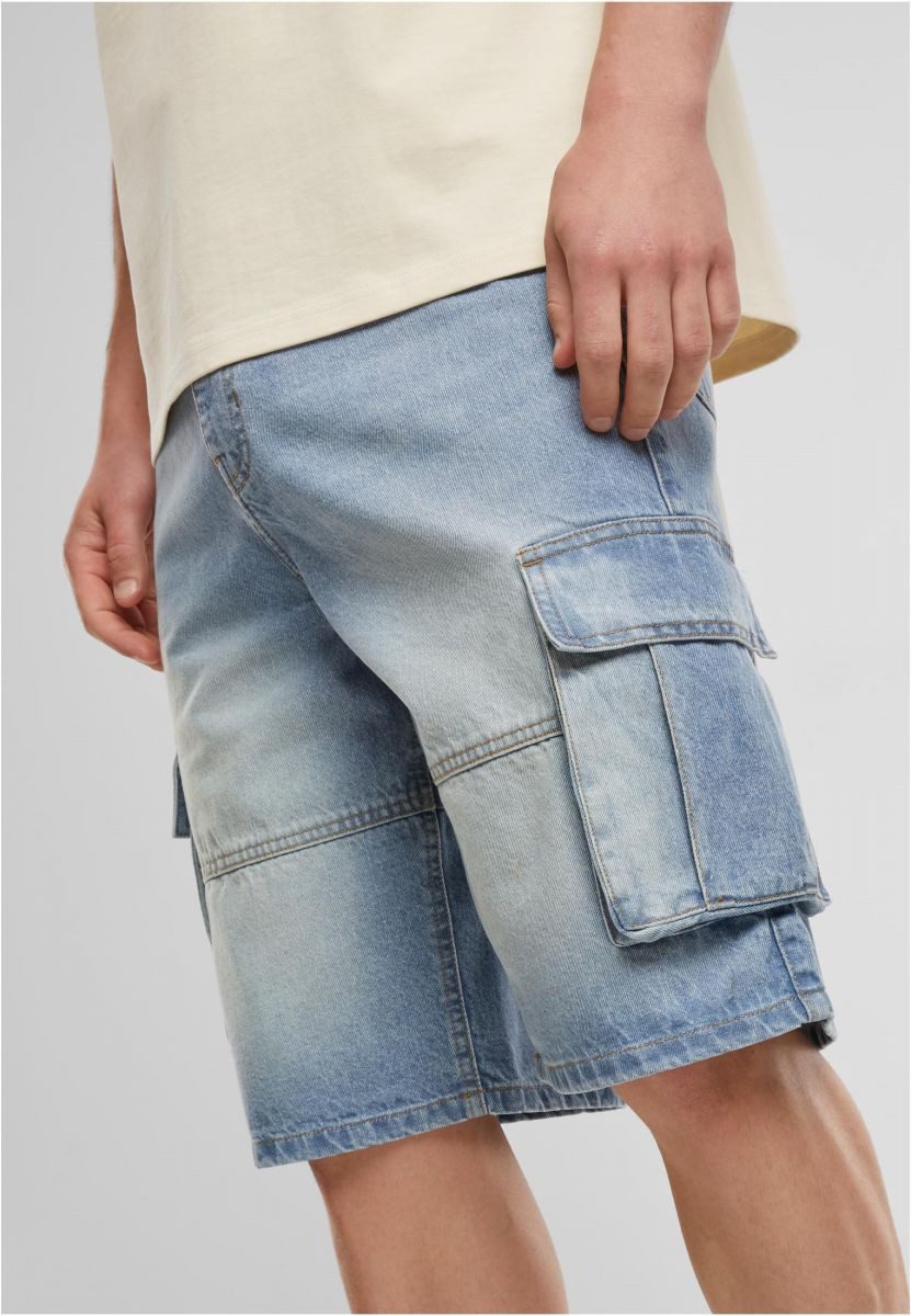 URBAN CLASSICS Shorts Relaxed Denim Cargo Shorts kurze Jeanshose Herren