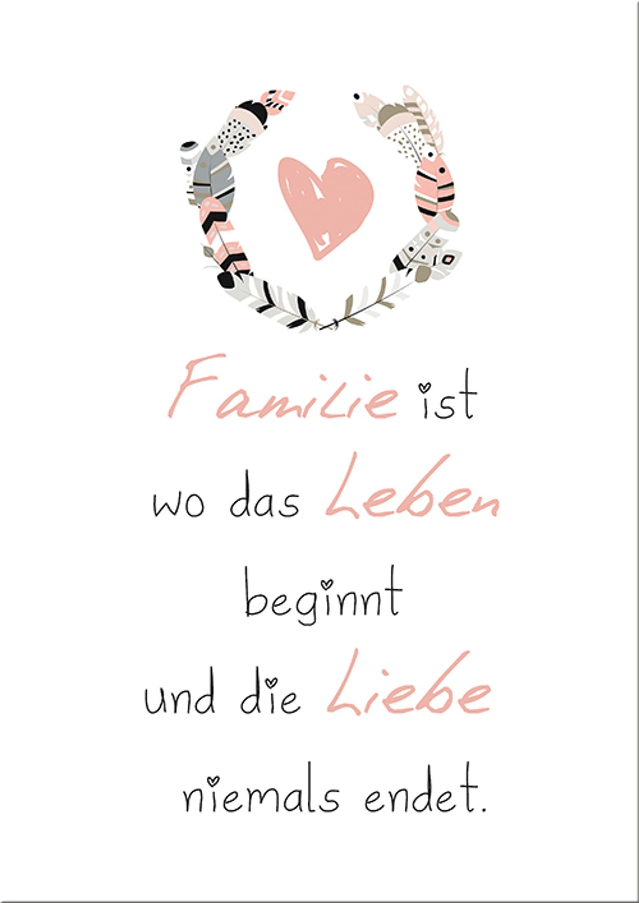 Sprüche Herz, Familie Bild Zitate artissimo und Familie Poster Kunstdruck Text Sprüche: DinA4 mit Poster Spruch