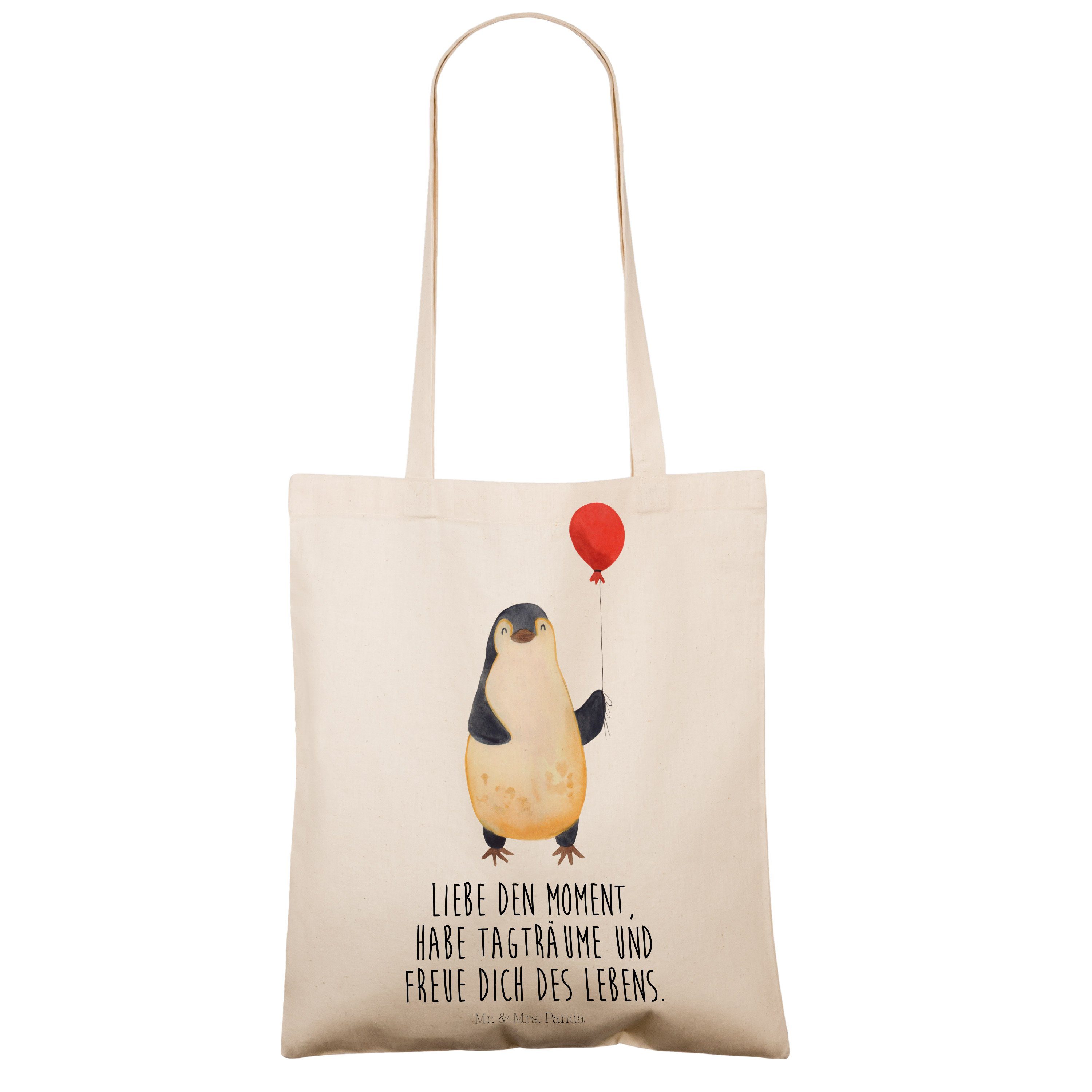 Panda (1-tlg) Transparent Mr. - Jutebeutel, Luftballon Motivation, Geschenk, Pinguin & Mrs. Tragetasche -