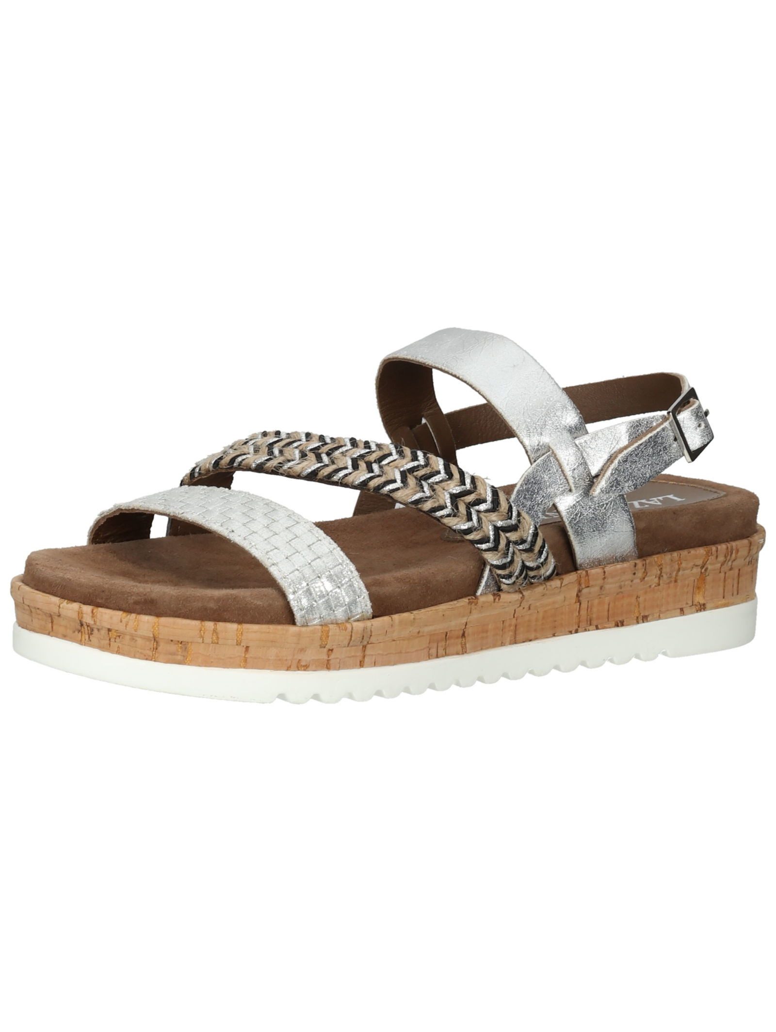 Lazamani Sandalen Leder/Textil . Riemchensandalette