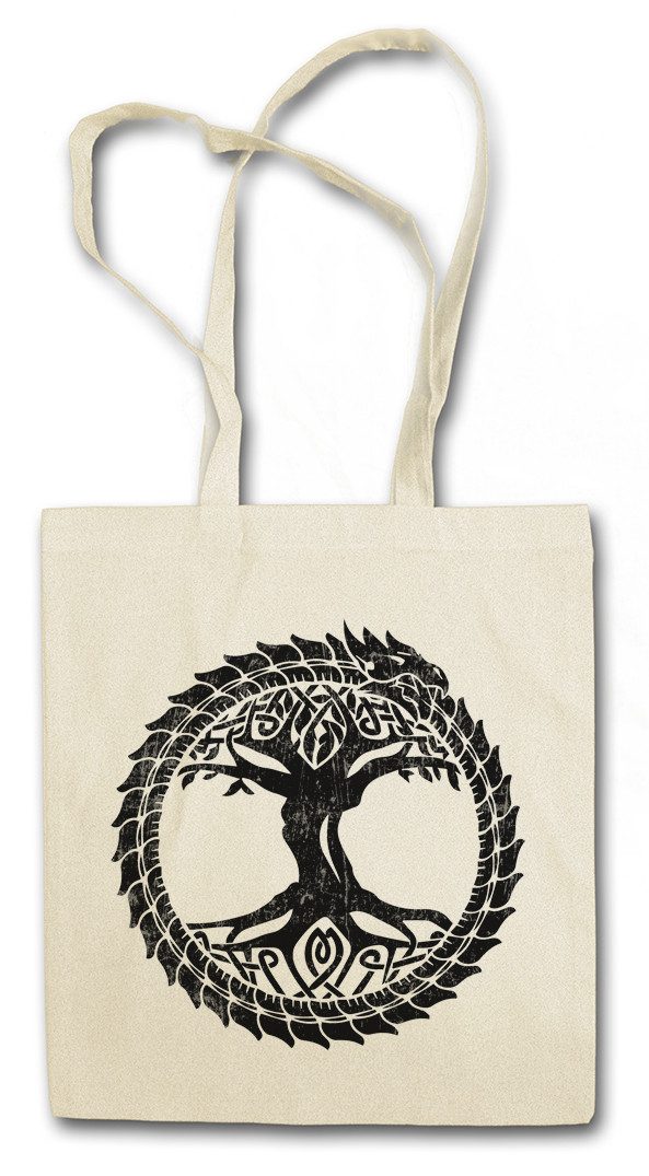 Beuteltasche Ouroboros Yggdrasil Stofftasche Celtic Irminsul Tree Loki of Life Thor