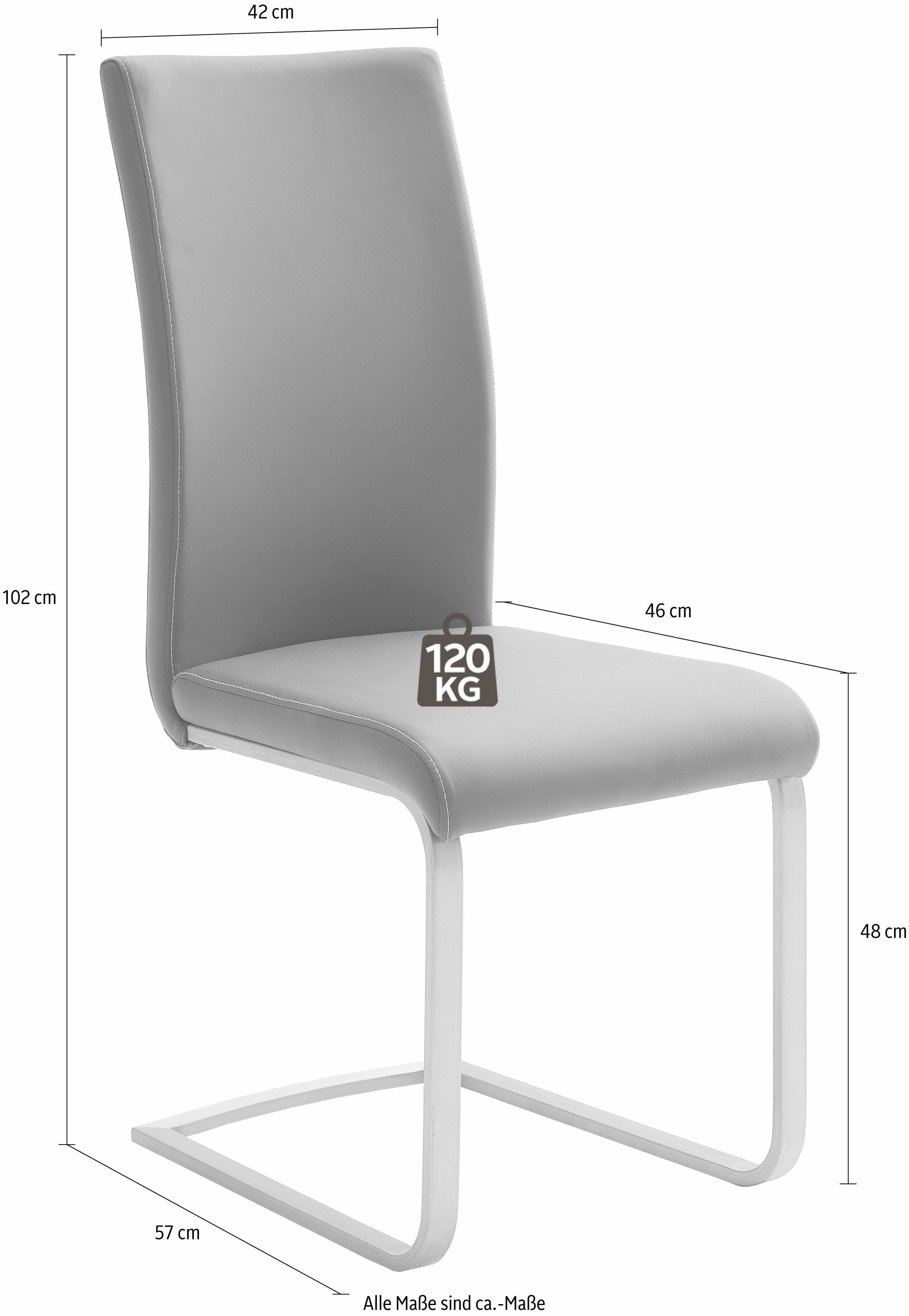 bis 120 (Set, MCA St), weiß Paulo 1 belastbar 4 weiß Freischwinger Stuhl kg | furniture