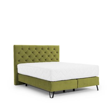 ALTDECOR Boxspringbett BALIAN (H3 Matratze Bonellfederung, Kopfteil)