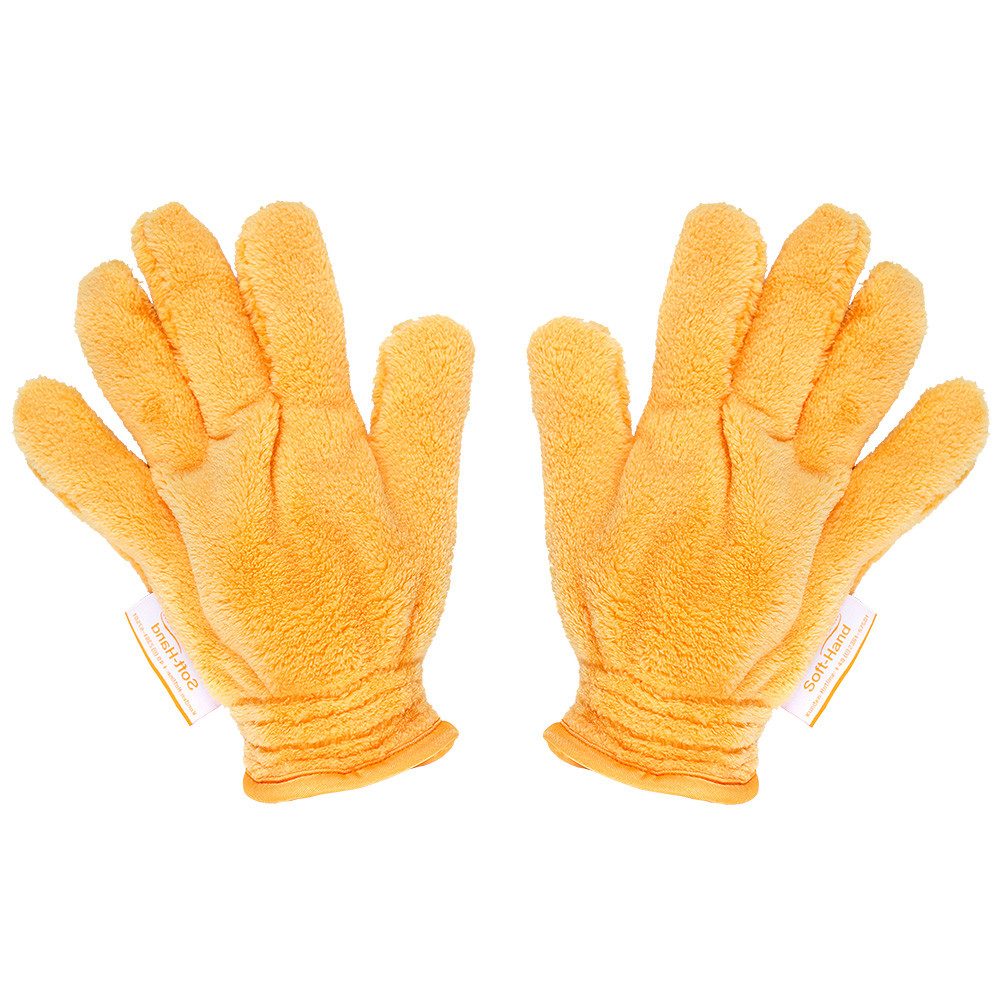 Das Blaue Wunder® SOFT Hand Staubhandschuh Mikrofasertuch (2er Set, Super Soft und Super Flauschig mit extra langen Fasern)