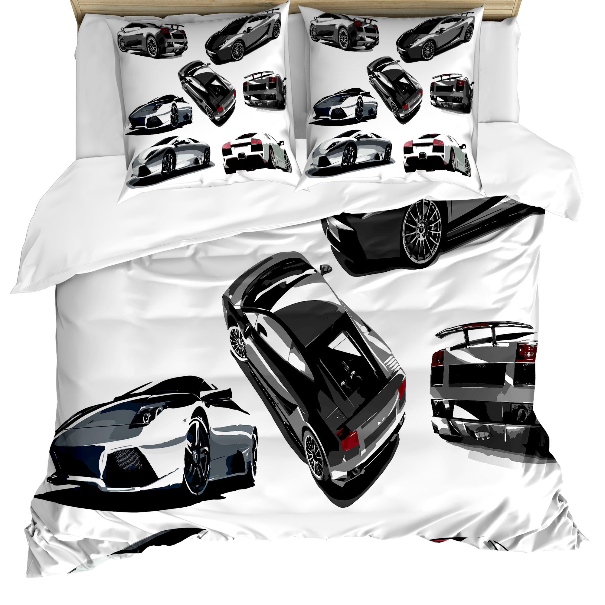 Abakuhaus Bettwäsche Milbensicher Allergiker geeignet mit Kissenbezügen, Microfaser, Modern Autos aus verschiedenen Winkeln