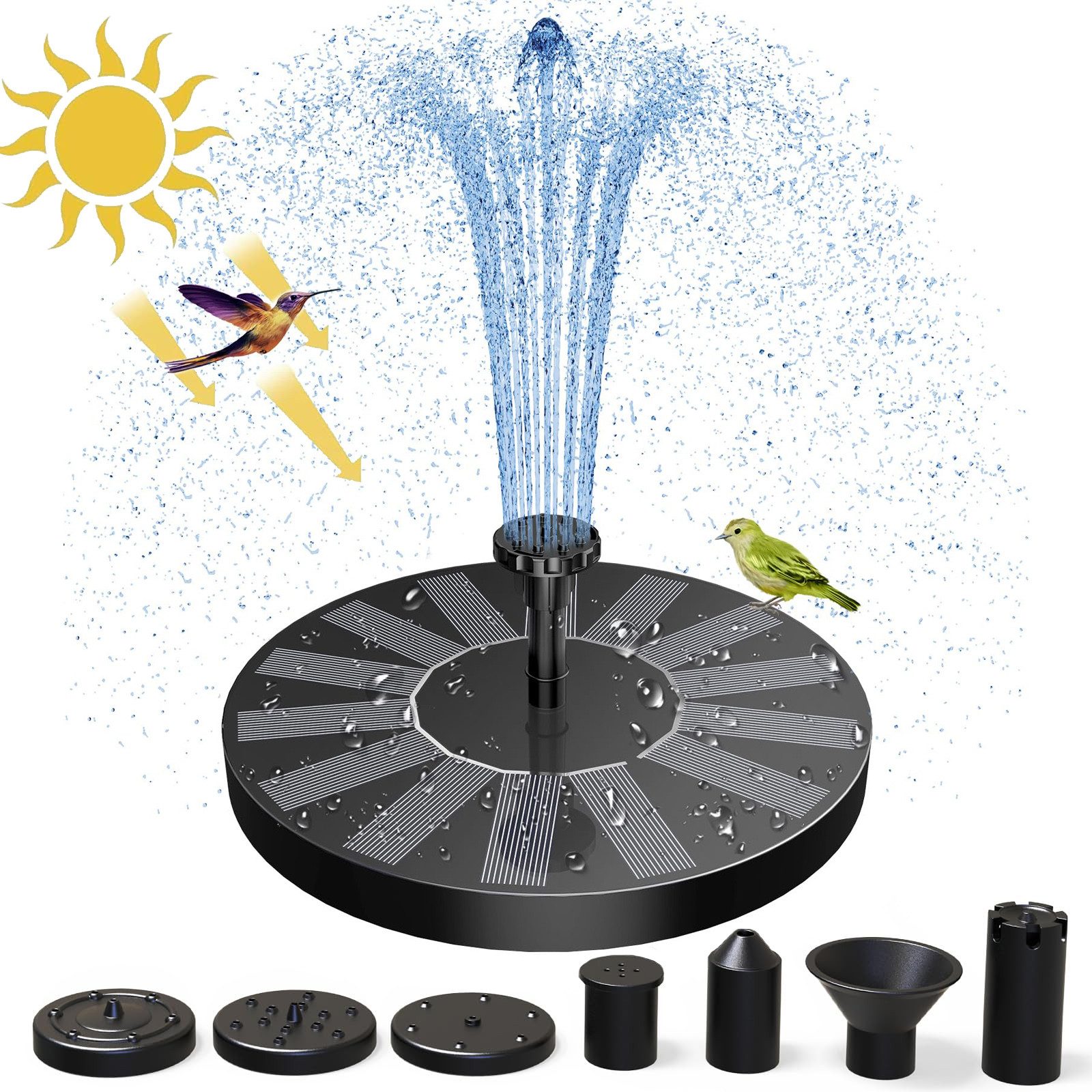 BlingBin Solarpumpe Solar Springbrunnen für Außen Gartenbrunnen