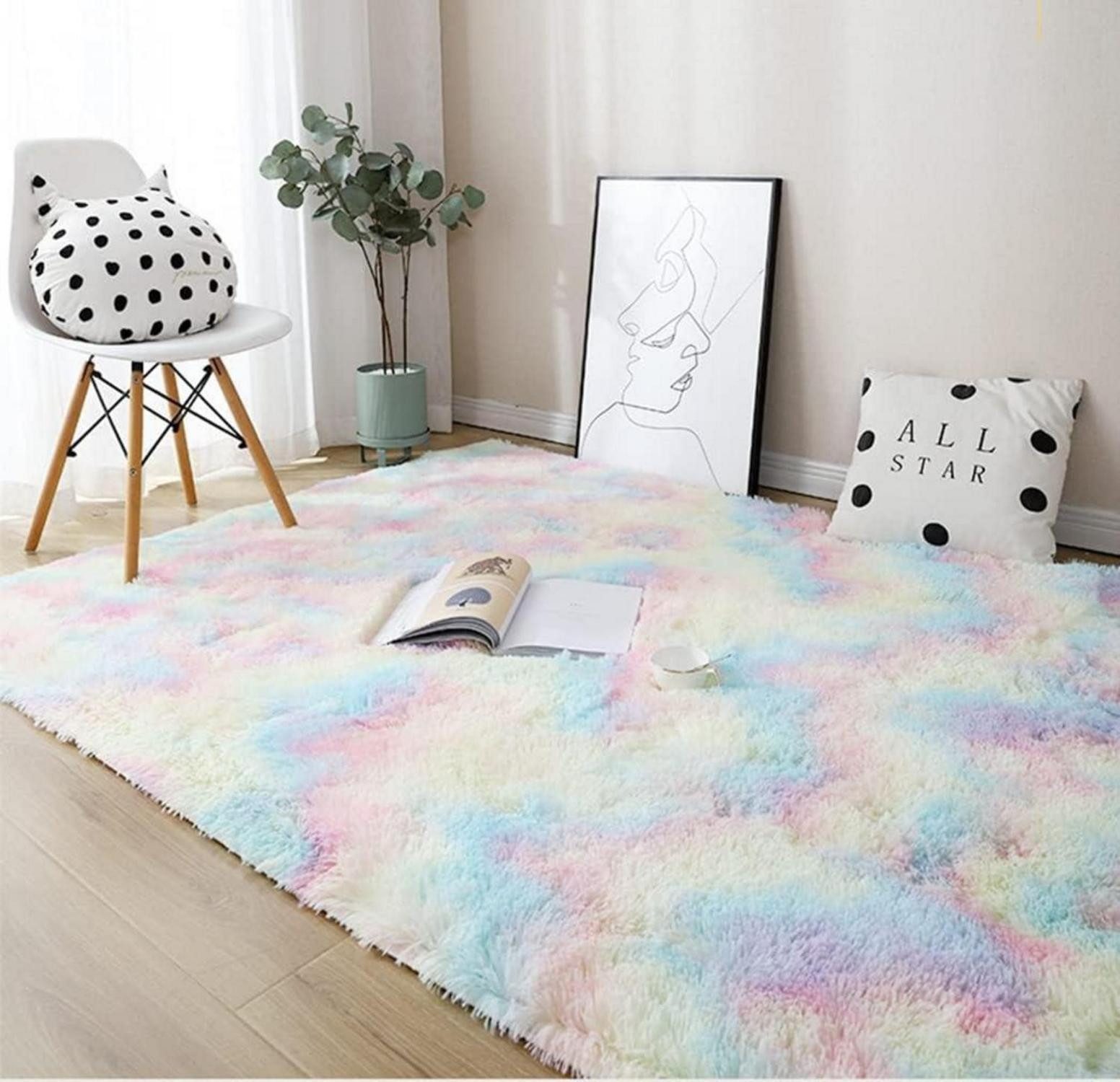 NIULAA Hochflor-Teppich Hochflor Teppich 80x160 Bunt günstig online kaufen
