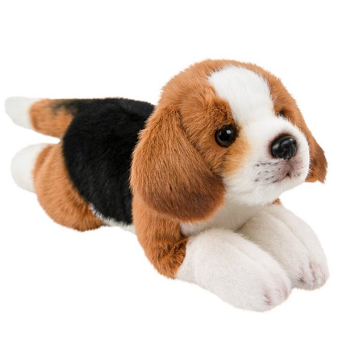 Teddys Rothenburg Kuscheltier Beagle Hund liegend 28 cm Plüschhund Stoffhund Plüschtier