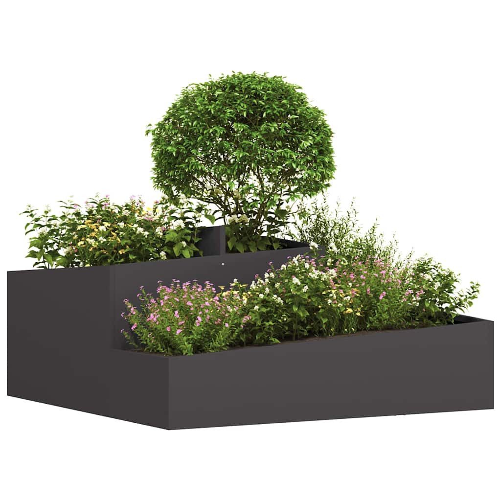 vidaXL Blumentopf Garten-Pflanzgefäß Schwarz 100 x 100 x 50 cm (1 St)