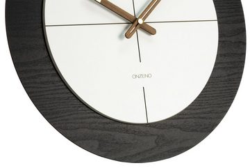 ONZENO Wanduhr THE CONFIDENT. 40x40x0.9 cm (handgefertigte Design-Uhr)