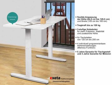 exeta Schreibtisch exeta ergoSMART Elektrisch höhenverstellbarer Schreibtisch mit 2 Motor, Form: rechteckig