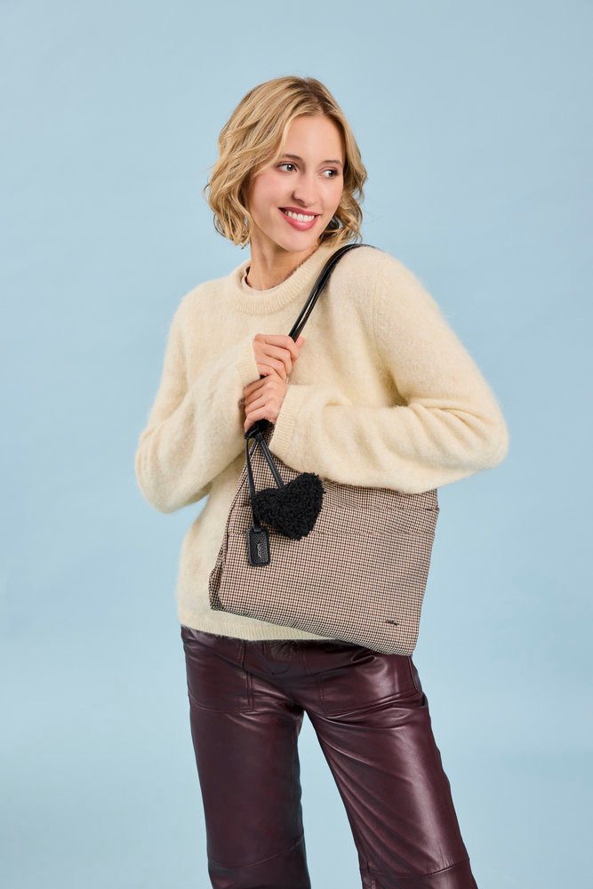 Rieker Umhängetasche, Schultertasche, Damen Handtasche mit zwei Hauptfächern