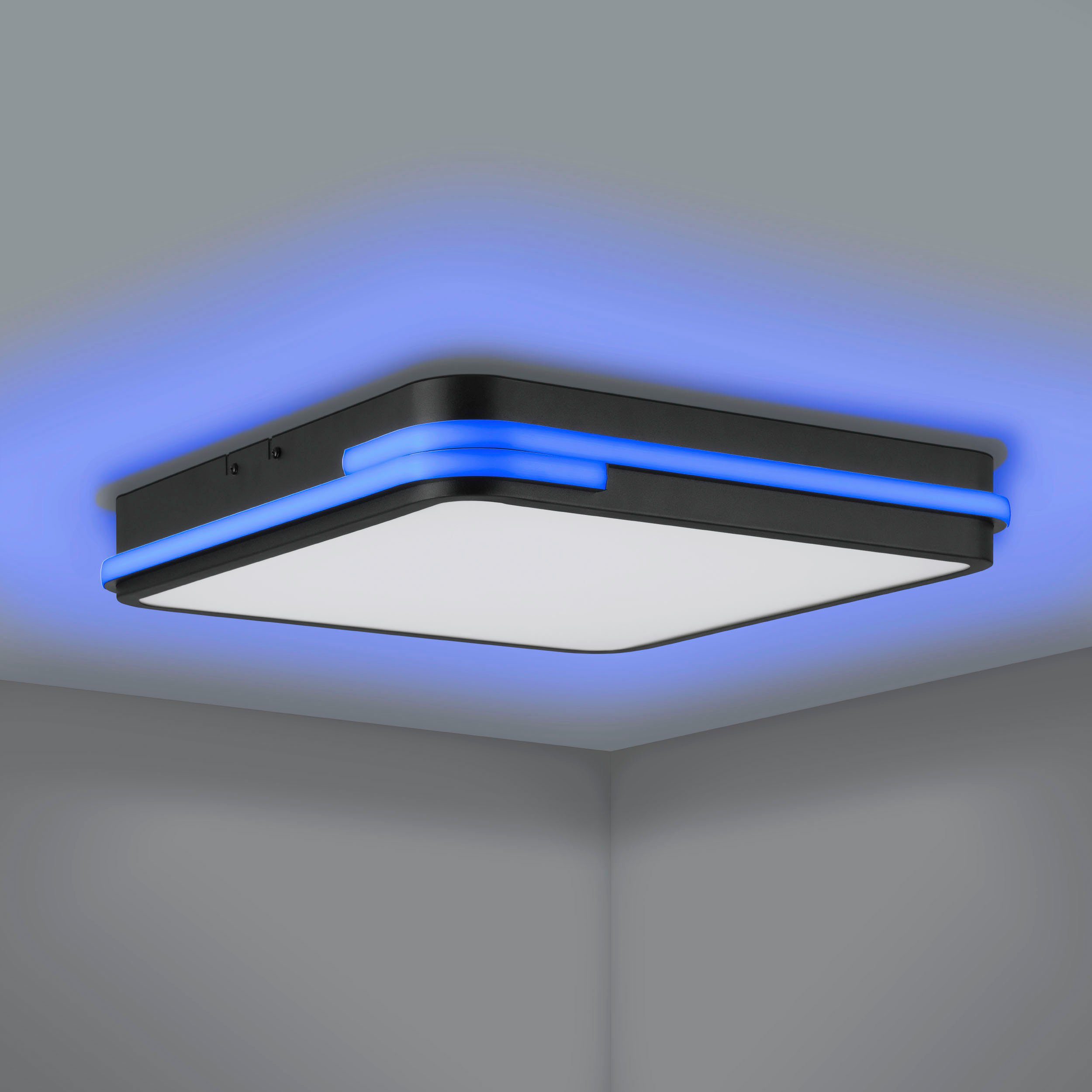 Deckenleuchte - warmweiß - EGLO integriert, LED Alu, in Deckenleuchte warmweiß - kaltweiß, - GENOVESE-Z, schwarz kaltweiß fest 22W aus Stahl