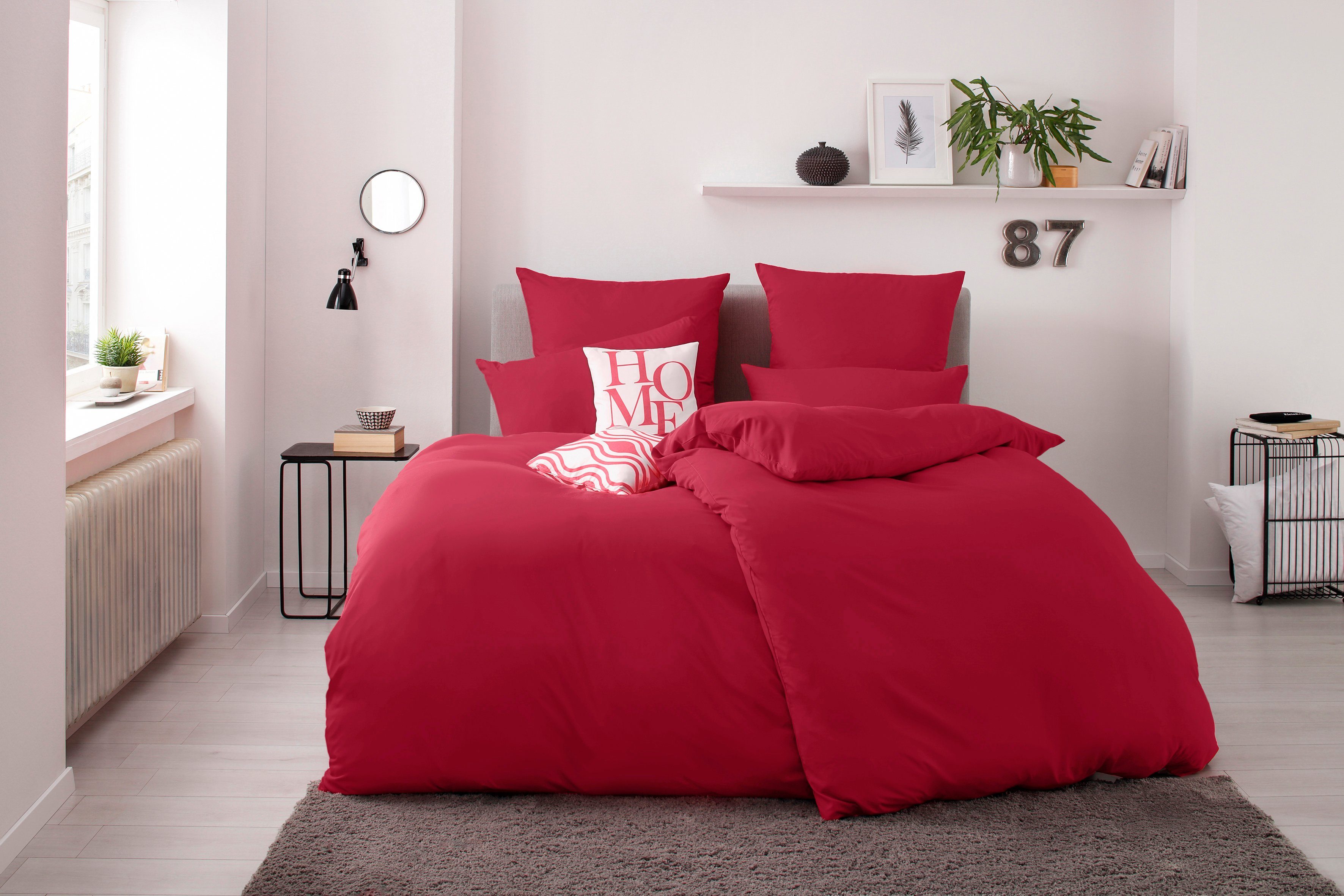 OTTO home Bettwäsche Desner, Microfaser, 2 teilig, Premium Qualität, 100 % Polyester, sehr weich, uni, ab 135x200 cm