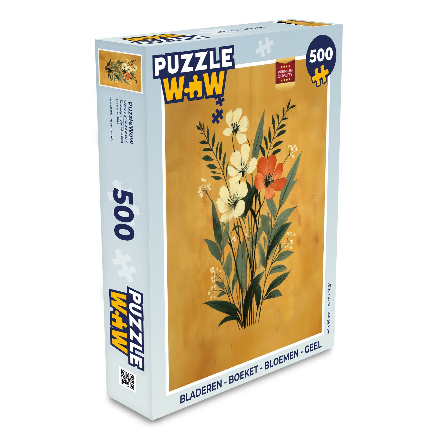 MuchoWow Puzzle Blätter - Blumenstrauß - Gelb, 500 Puzzleteile, Foto-Puzzle, Bilderrätsel, Puzzlespiele, Spielzeug