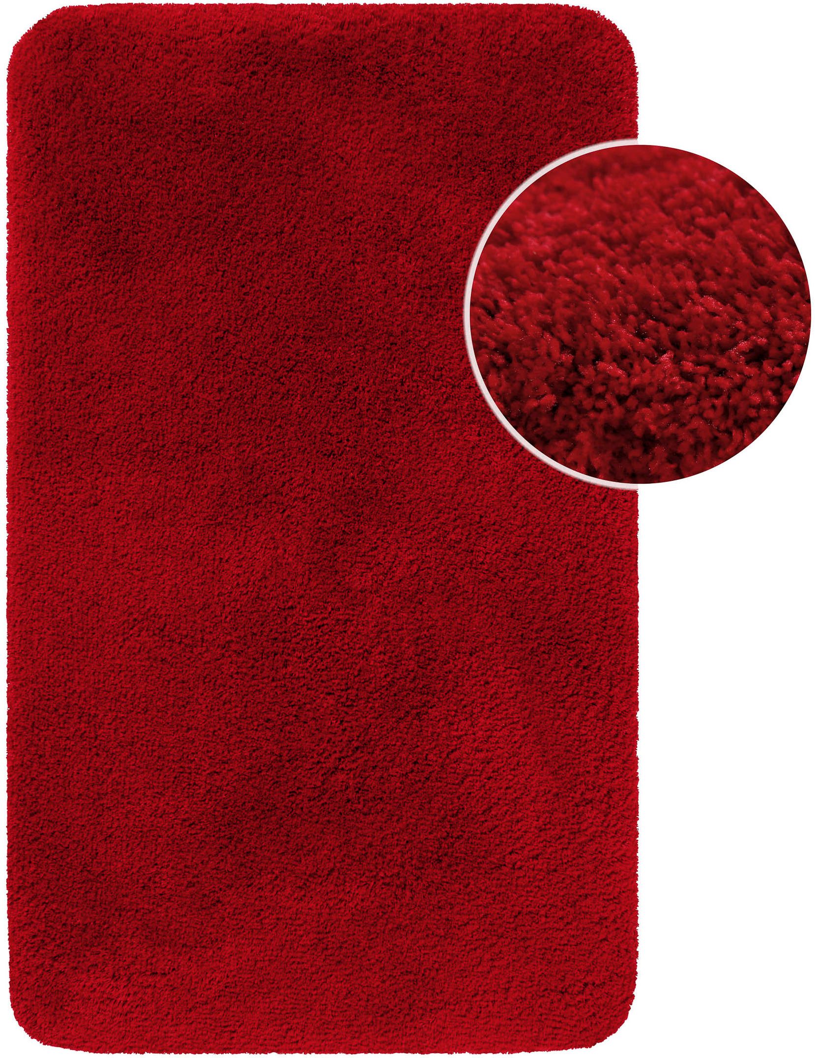 Homie Living Badematte Porto Azzurro, Höhe 30 mm, rutschhemmend beschichtet, schnell trocknend, fußbodenheizungsgeeignet, Polyester, rechteckig, Badteppich, uni, rechteckig & rund, waschbar, Badezimmerteppich