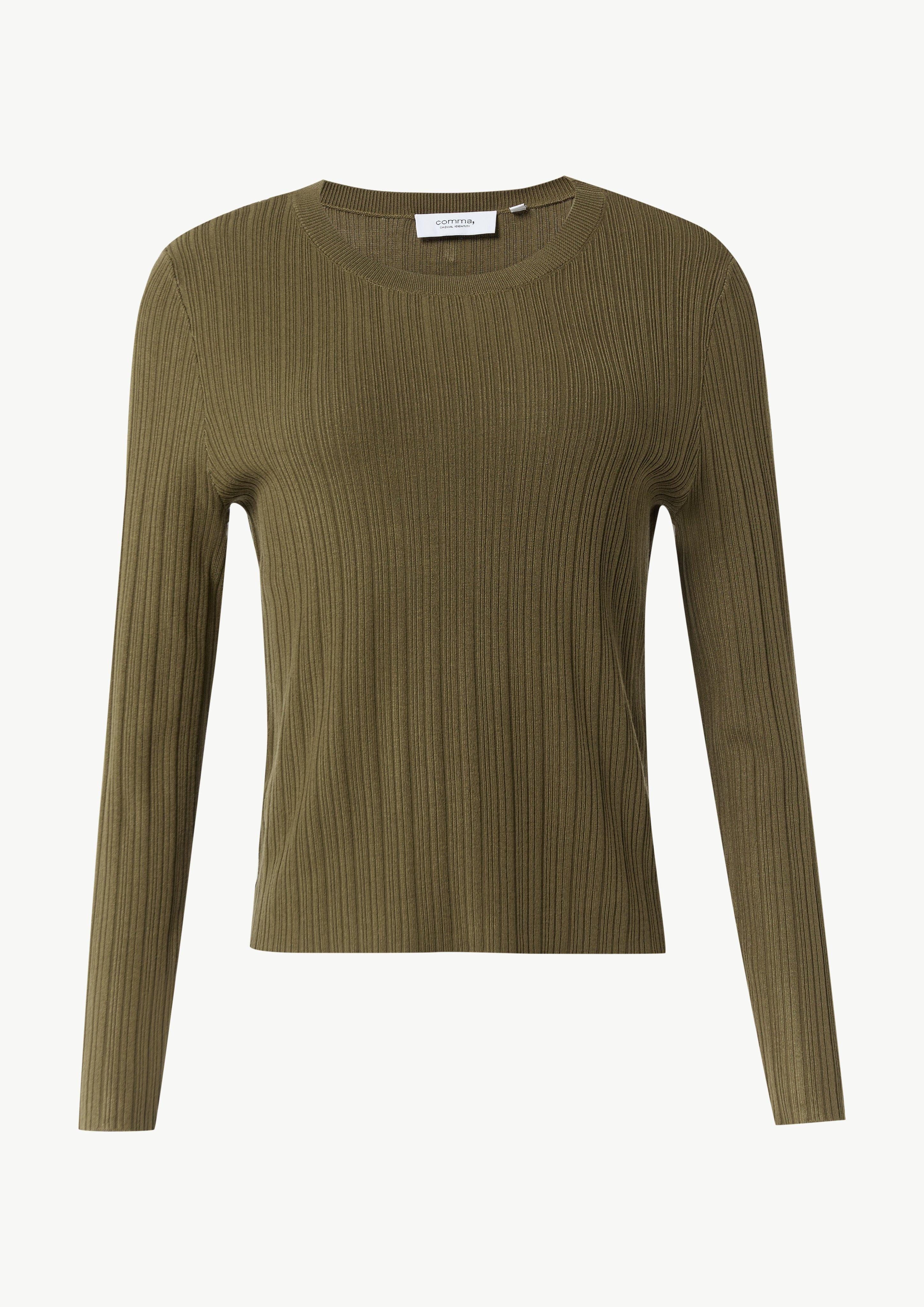 Langarmshirt Strickpullover aus Viskosemix