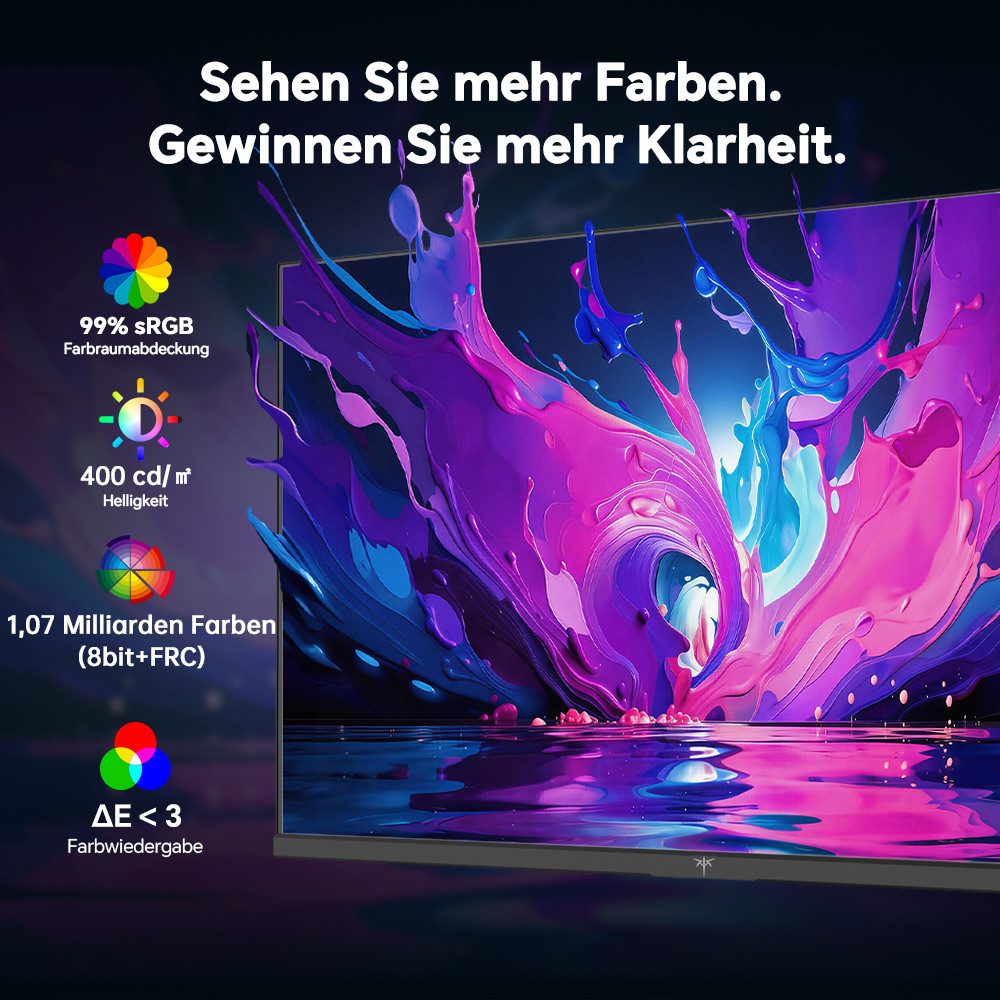 KTC H24T7 Gaming-Monitor (60,5 cm/23.8 ", 2560×1440 px, 2560 × 1440 QHD, 180 Hz, auf 185 Hz übertaktet)