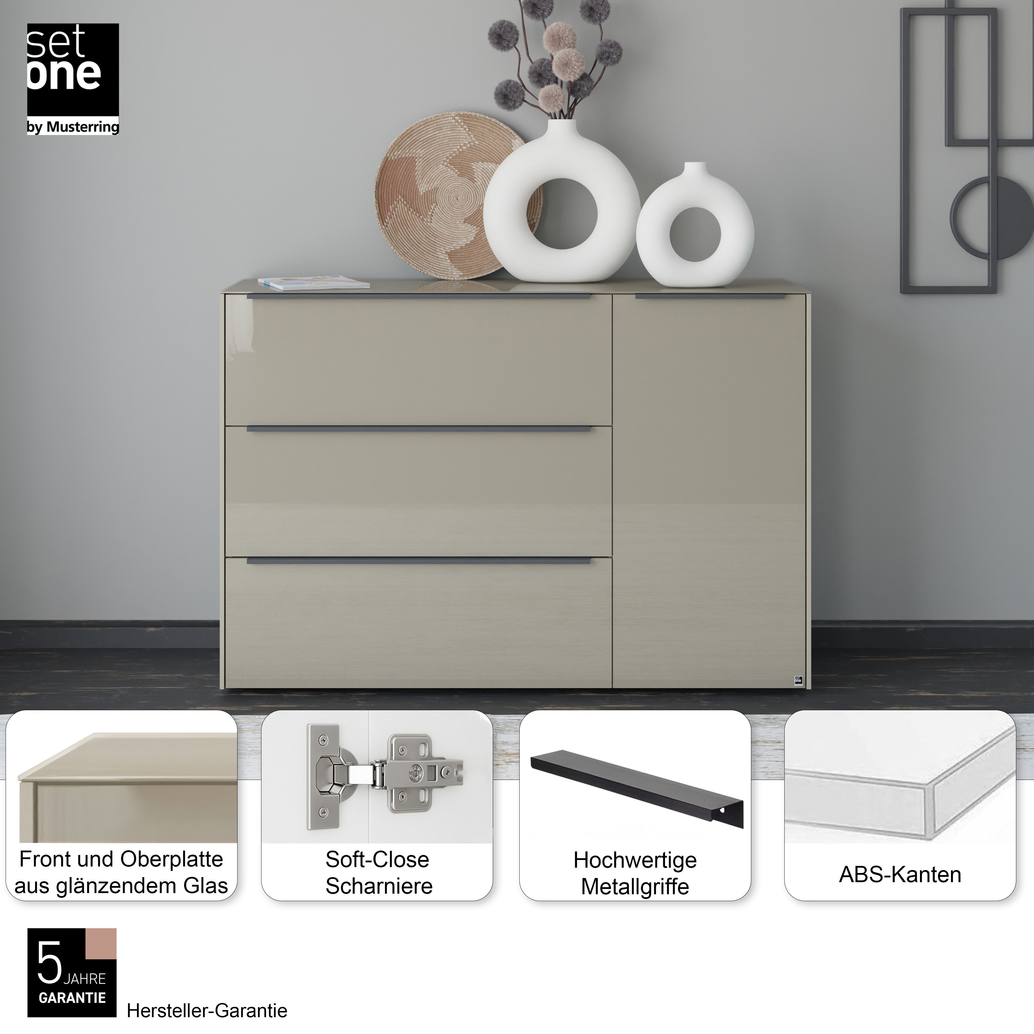 set one by Musterring Sideboard Reno (1 St), Mit Gleitern und in verschiedenen Farben erhältlich