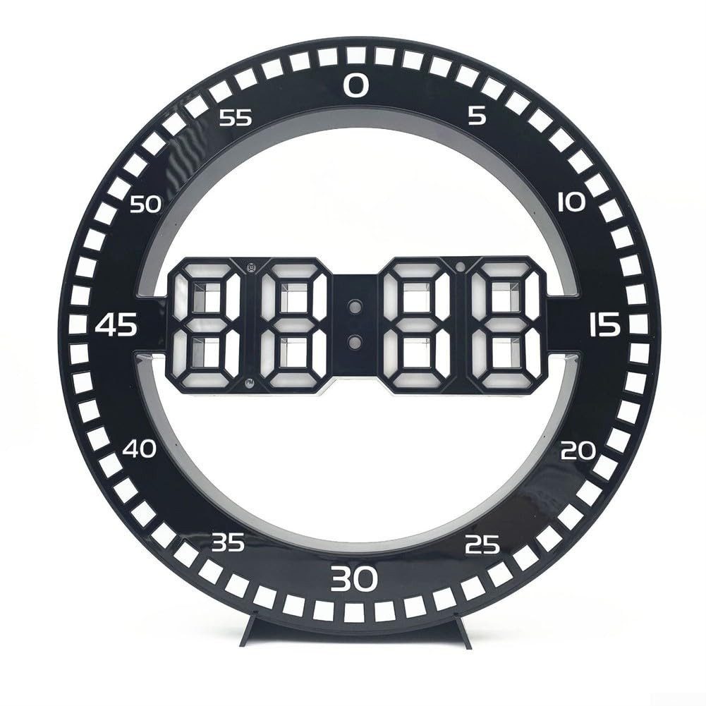 Wanduhr Wohnzimmer-Wanduhr, Tragbare 3D-LED-Wanduhr, Vertikale Nachttischuhr