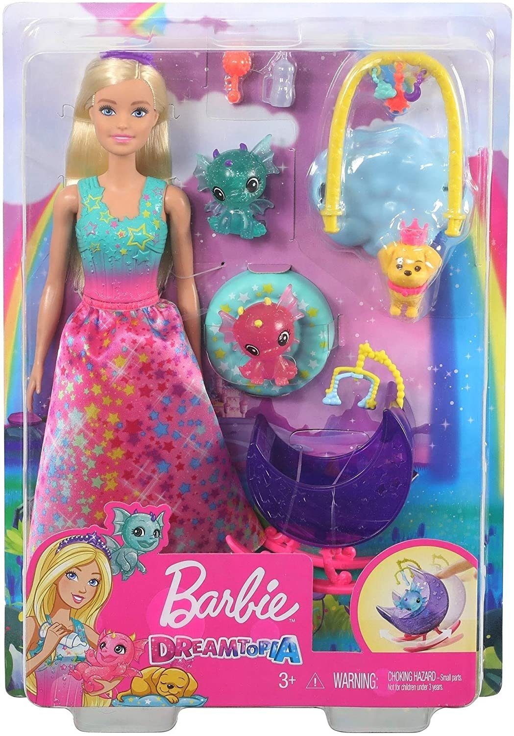 Drachen Barbie Kindergarten - Dreamtopia Prinzessin GJK51 Anziehpuppe Spielset Mattel® mit