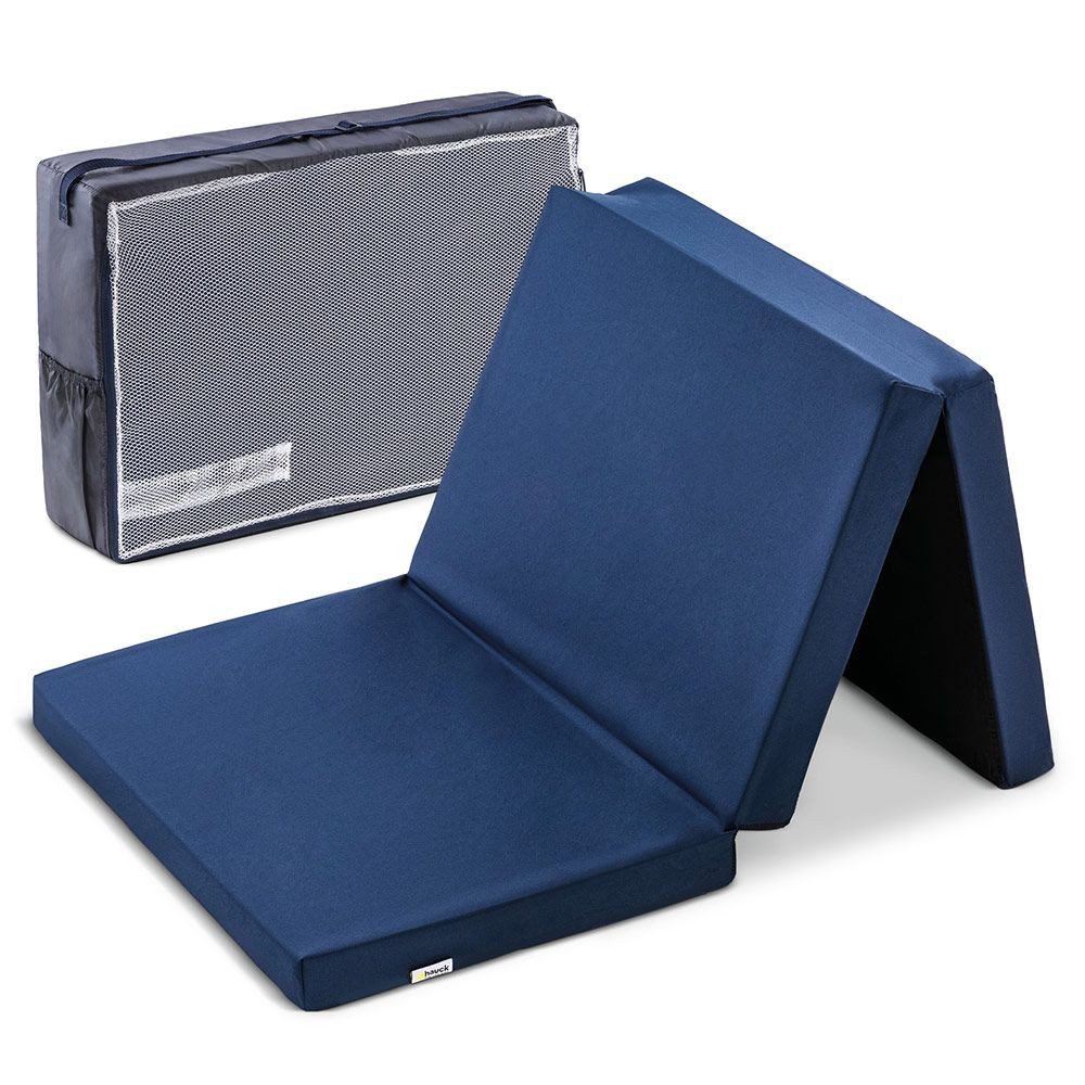 Hauck Baby-Reisebett Sleeper 60 x 120 cm - Uni Navy, Reisebettmatratze 60x120 cm Matratze für Baby Reisebett mit Tasche
