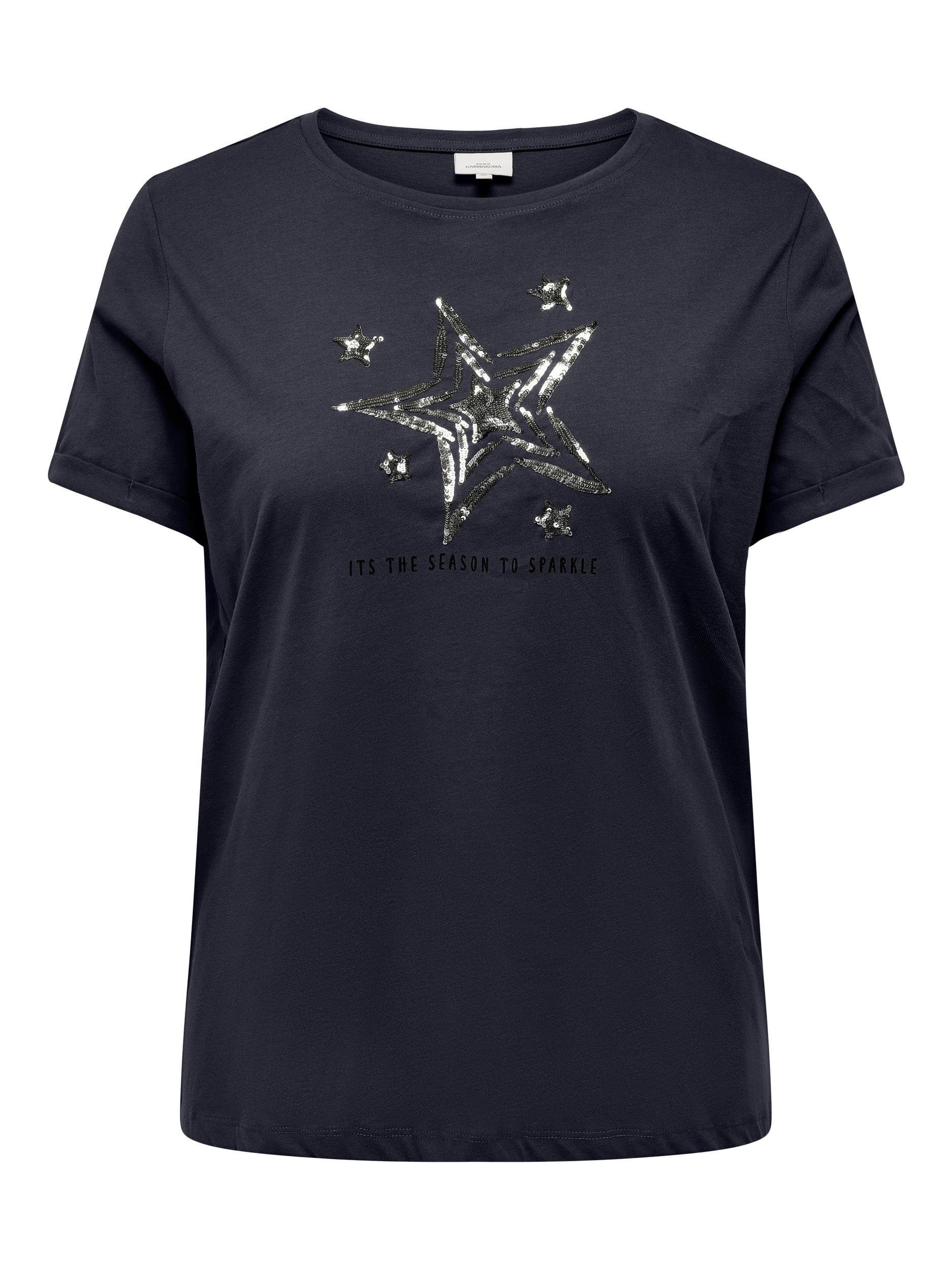 ONLY CARMAKOMA Kurzarmshirt CARKITI LIFE STAR S/S O-NECK TEE X-MAS