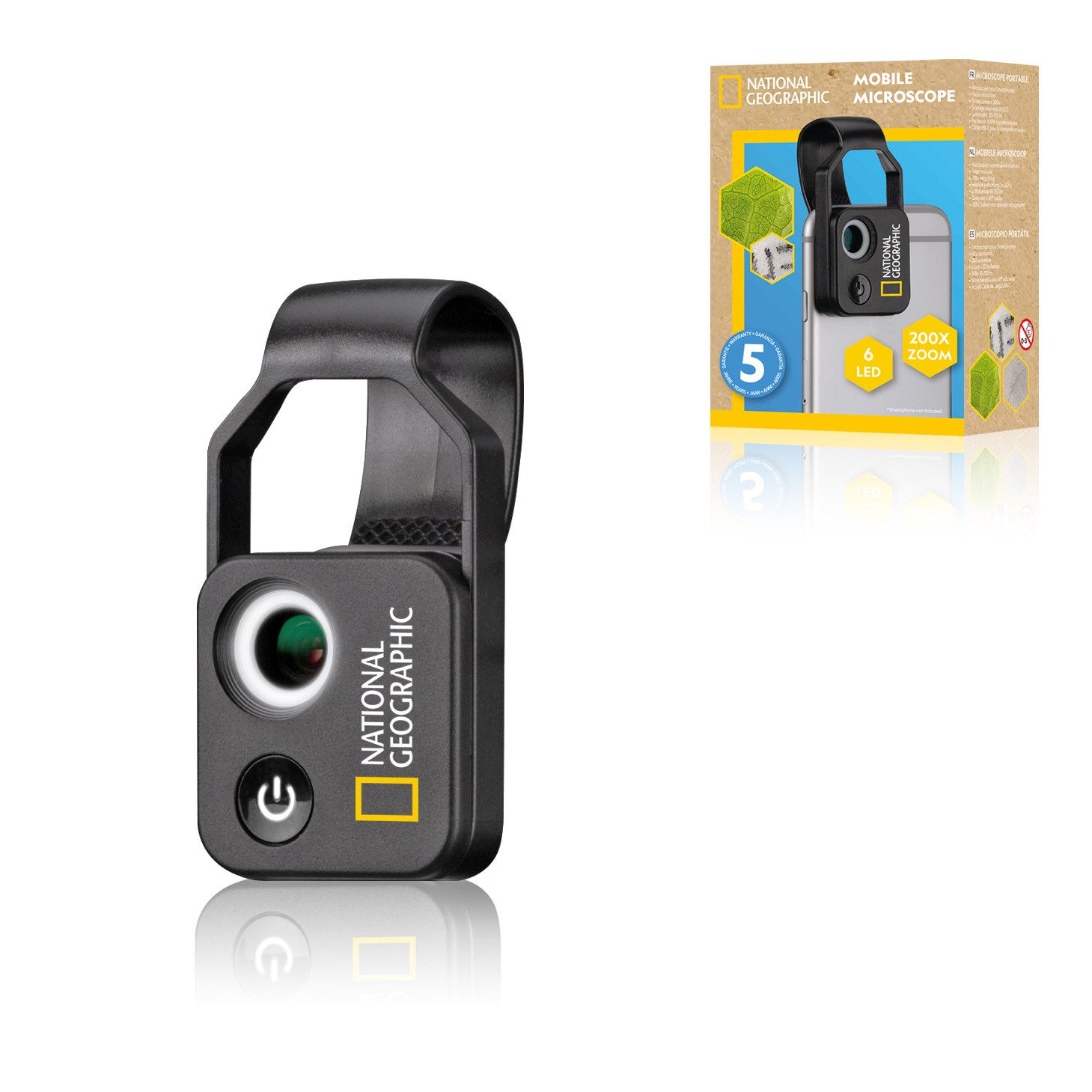 NATIONAL GEOGRAPHIC NATIONAL GEOGRAPHIC 200x Handy-Mikroskop mit CPL Kindermikroskop