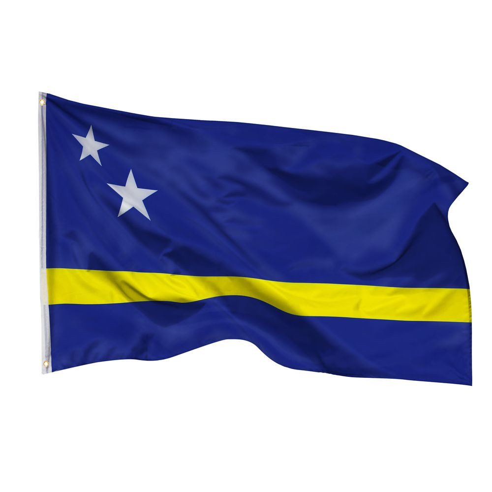 PHENO FLAGS Flagge Curacao Flagge 90x150 cm – Wetterfeste Nationalflagge, Inkl. 2 Messing Ösen